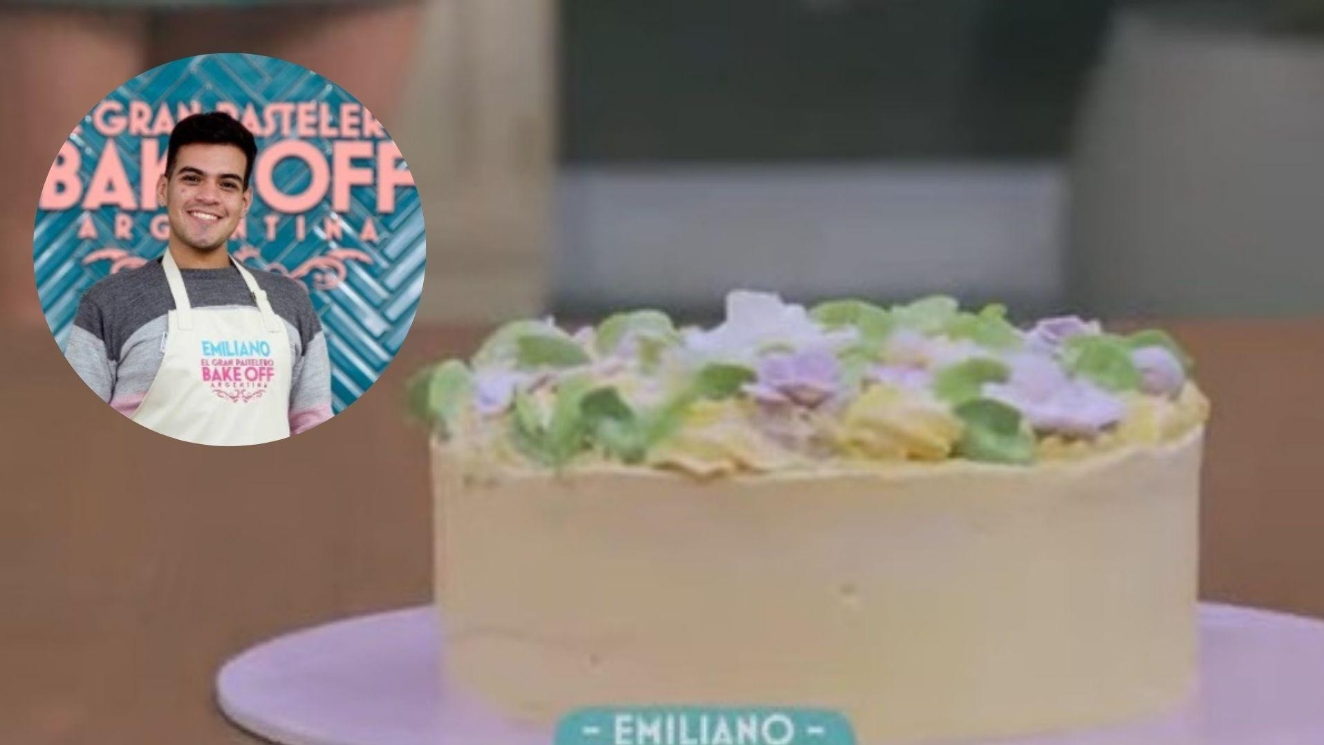 Emiliano Dibernardi presentó en la primera prueba de Bake Off una torta rellena de limón.