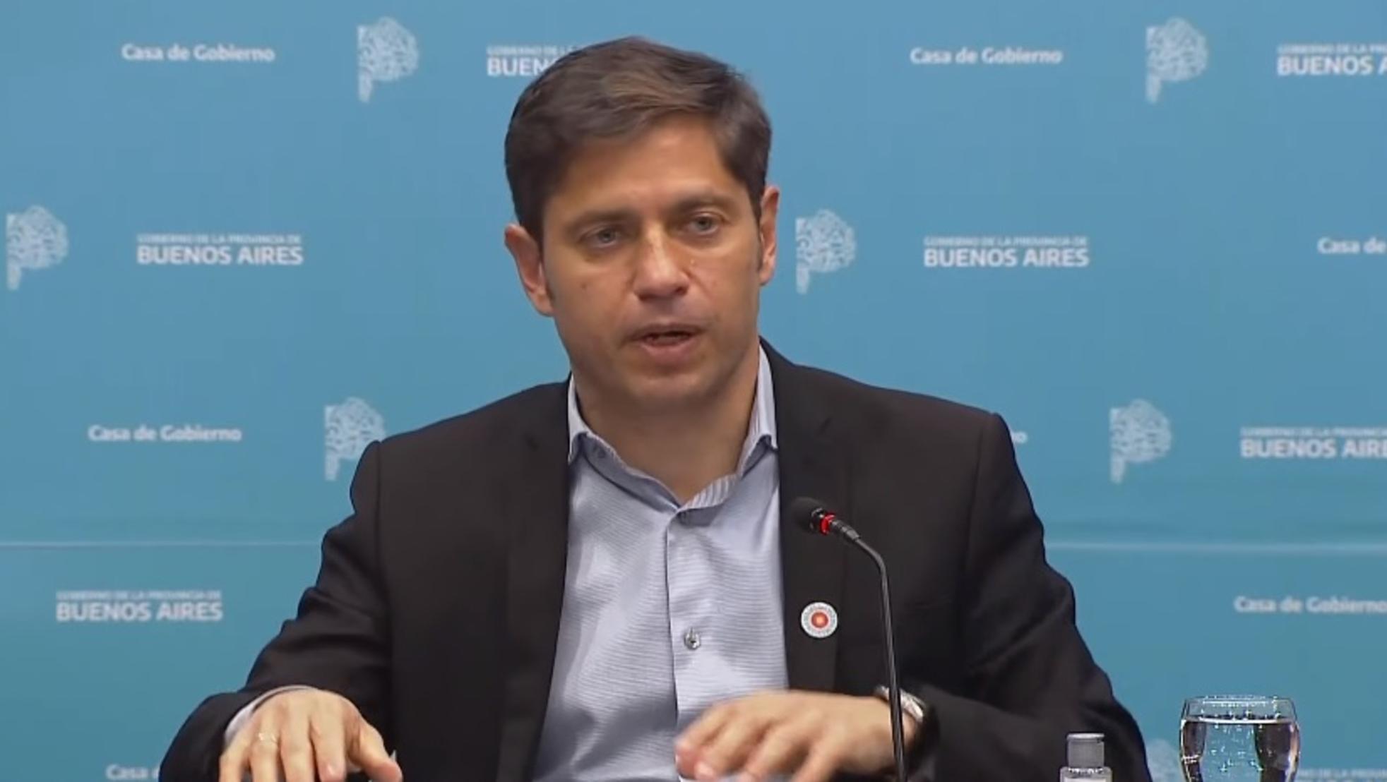 Axel Kicillof, gobernador de Buenos Aires, al realizar los anuncios sobre el plan de vacunación (Captura de pantalla).