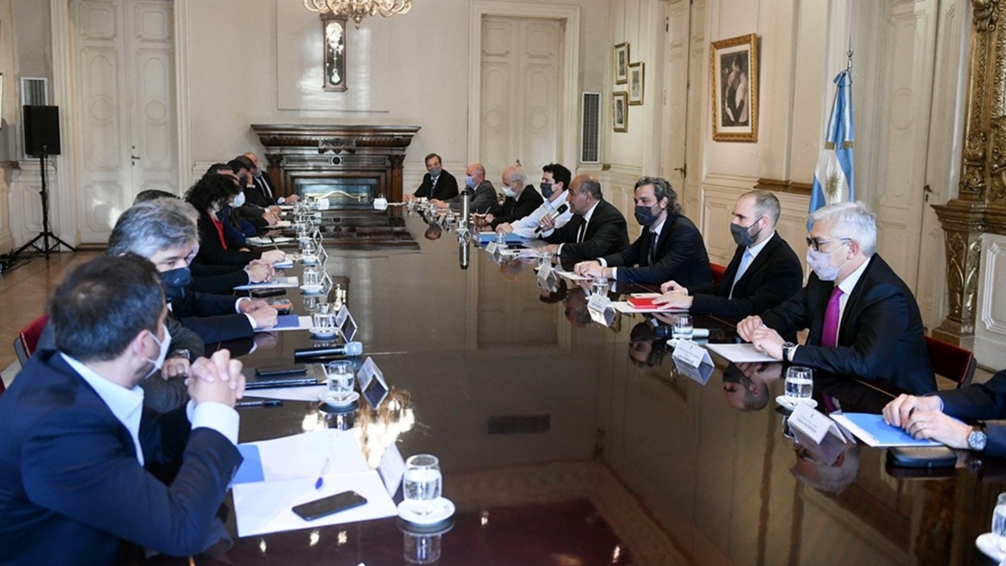 La primera reunión de Gabinete encabezada por Juan Manzur contó con la presencia de todos los ministros (Presidencia).