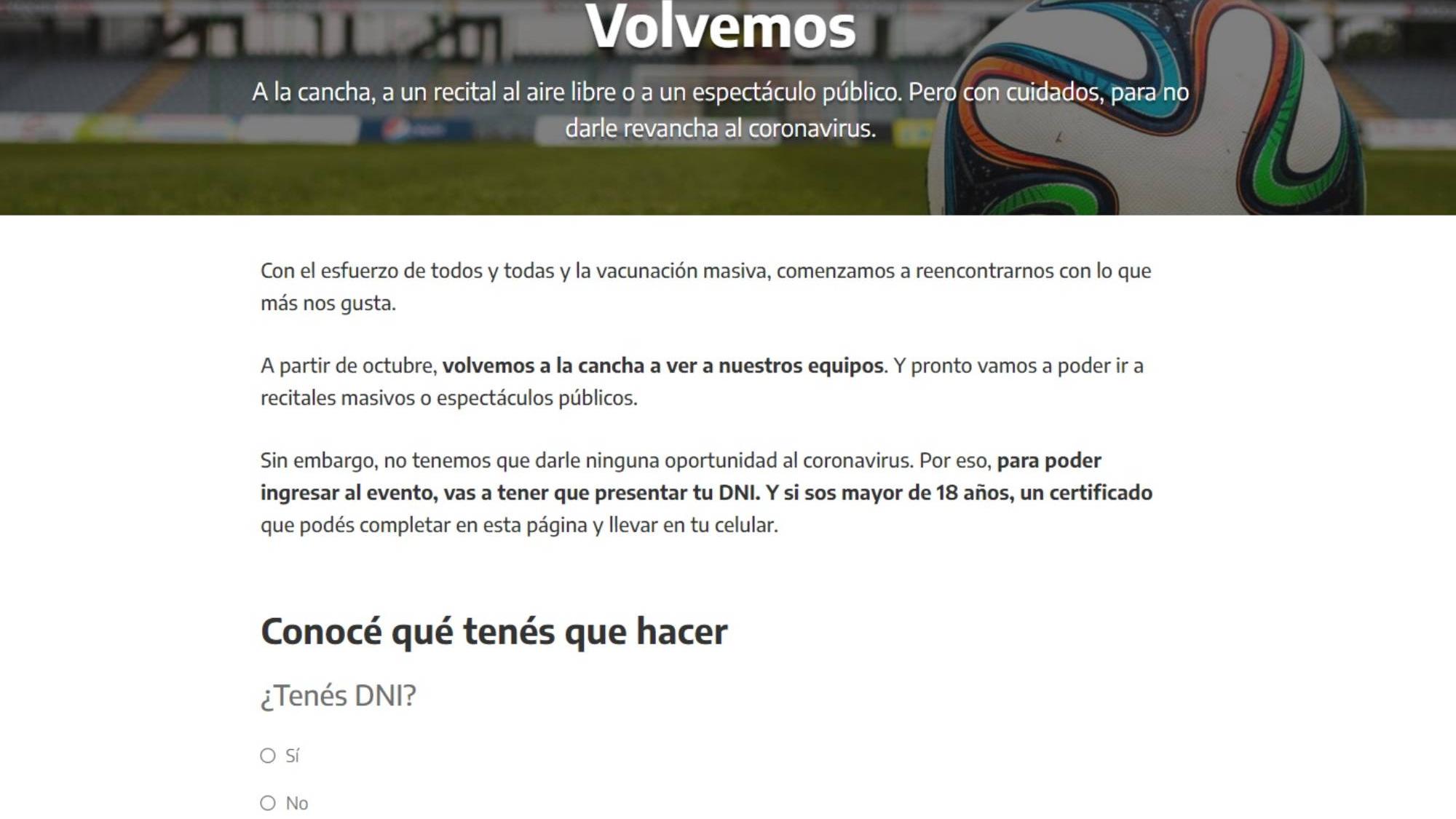 Público en las canchas: ya está habilitado el sitio web para tramitar el permiso para volver.