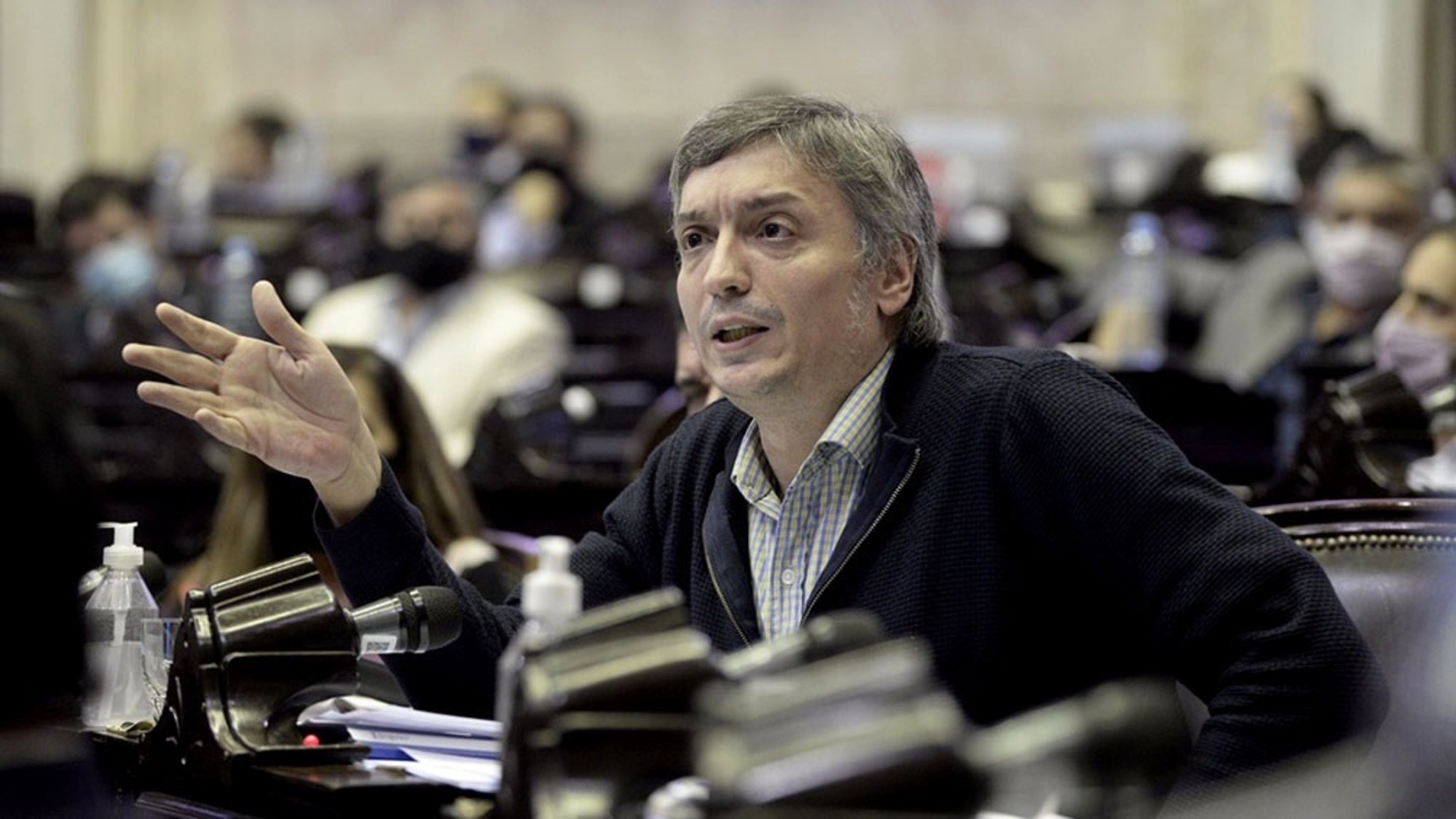 Máximo Kirchner, presidente del Bloque del Frente de Todos en Diputados, habló sobre la Ley de Etiquetado Frontal.