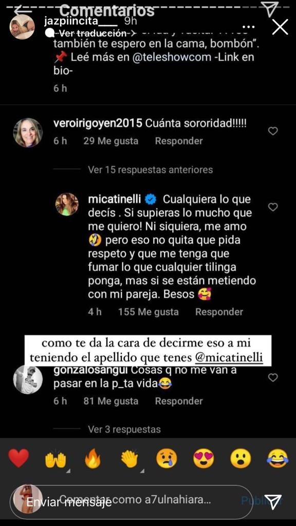 La dura respuesta de Jazpincita contra el ataque de Mica Tinelli.