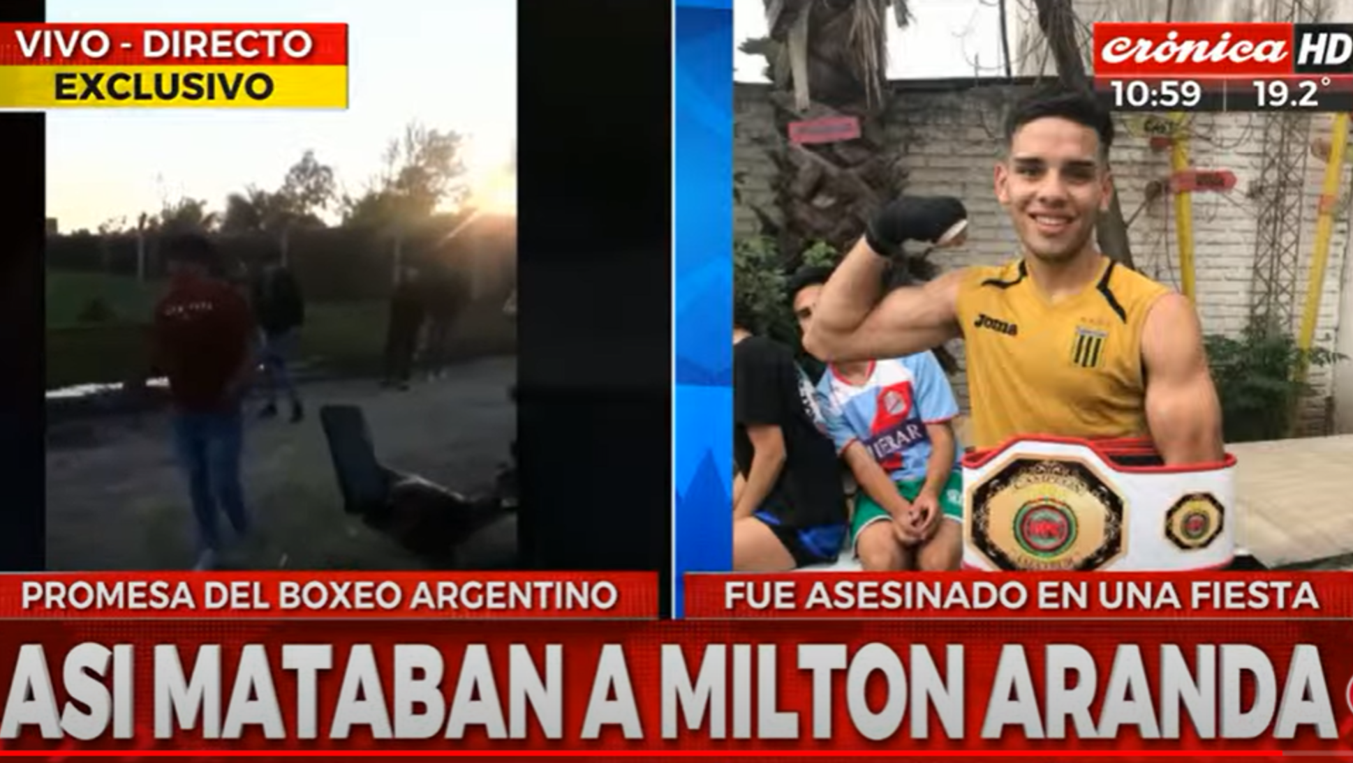 La pelea de Milton Aranda con su agresor fue captada por un teléfono celular.