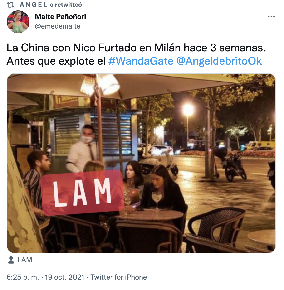 La foto de Nicolás Furtado con la China Suárez.