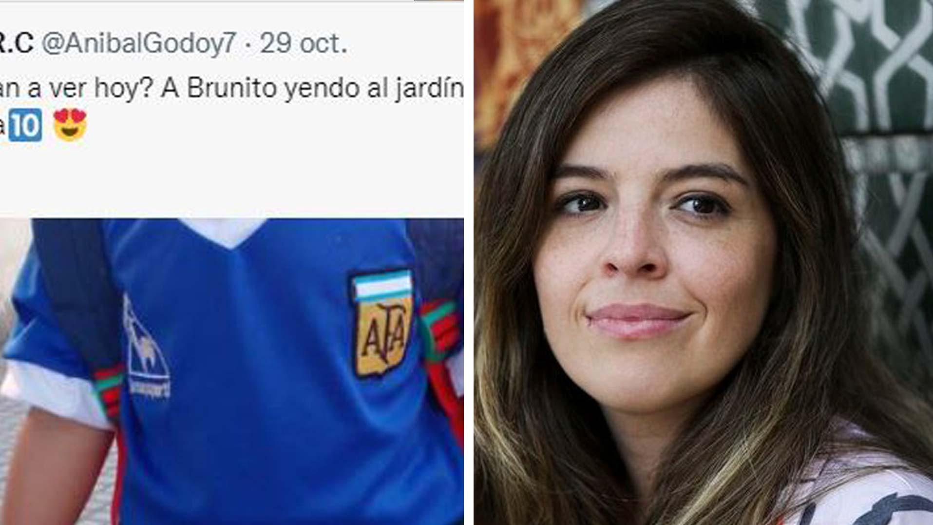 El nene le hizo un tierno homenaje a Diego Maradona y Dalma le comentó su foto.