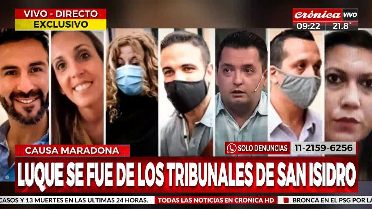 Los 7 profesionales de la salud imputados en la causa por la muerte de Diego ando desfilaban este lunes por los tribunales de San Isidro.