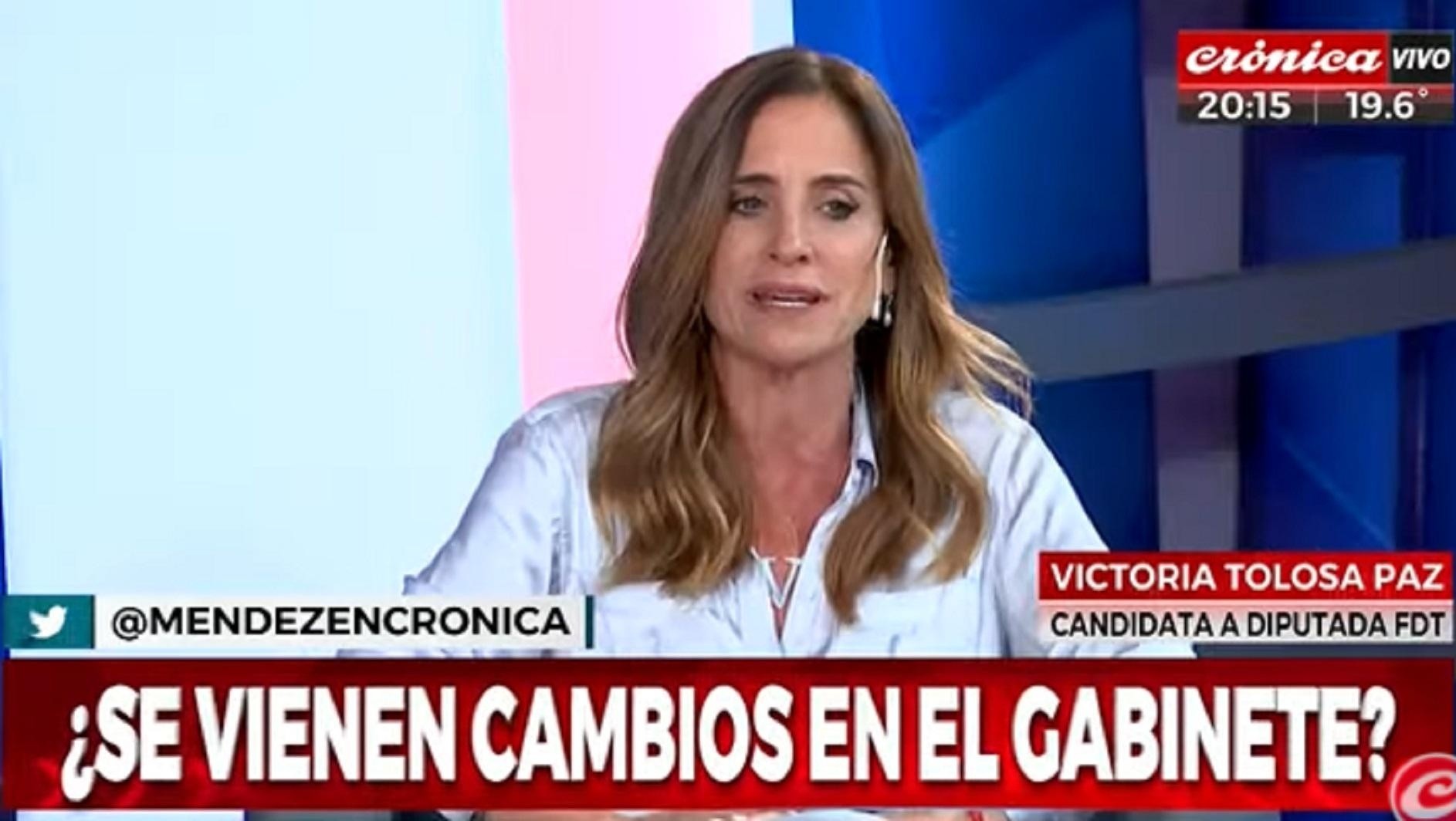 Victoria Tolosa Paz estuvo en Crónica HD e hizo un análisis de la situación sociopolítica del país.