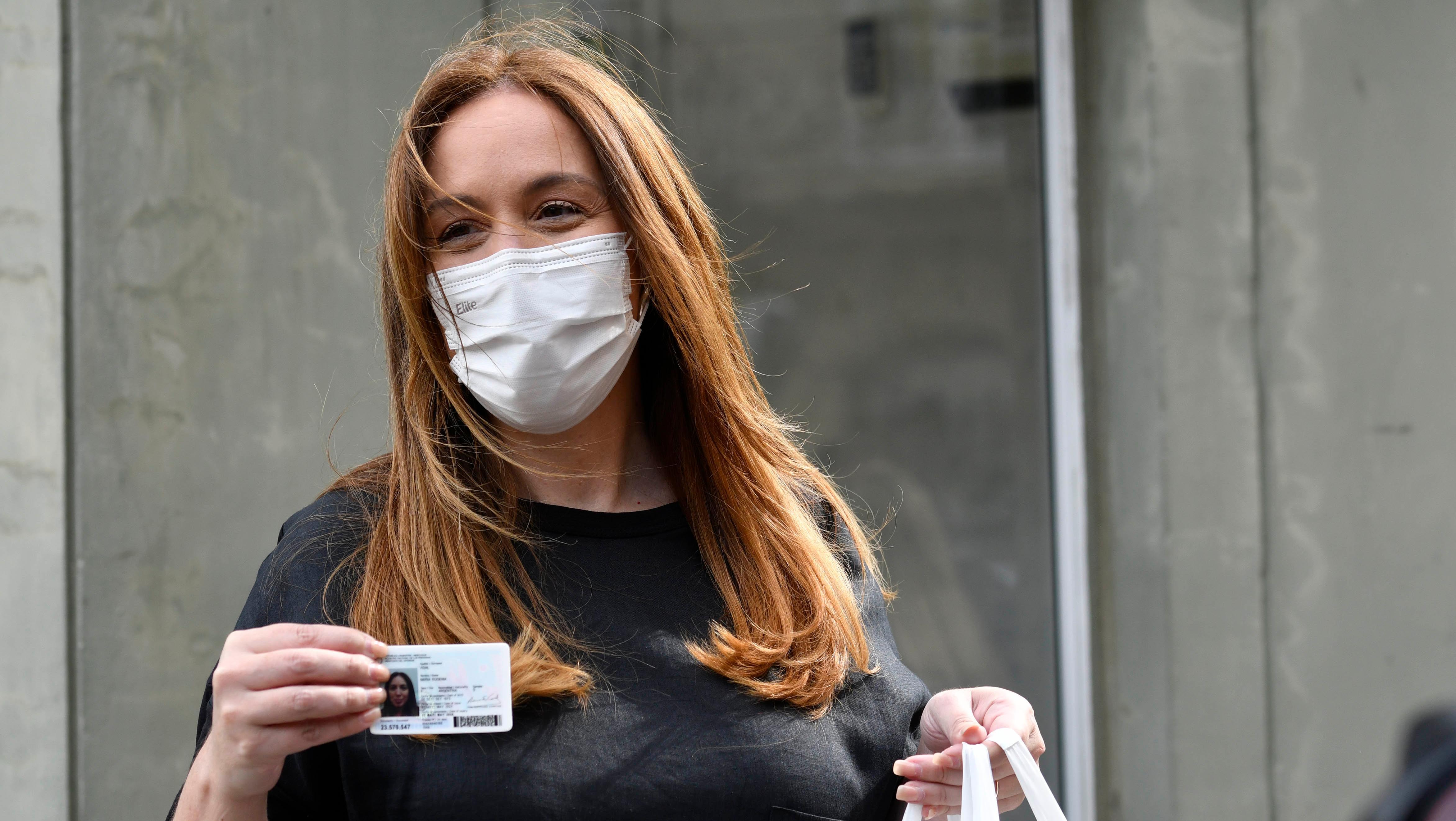 María Eugenia Vidal emitió su voto en la Biblioteca Nacional (Télam).