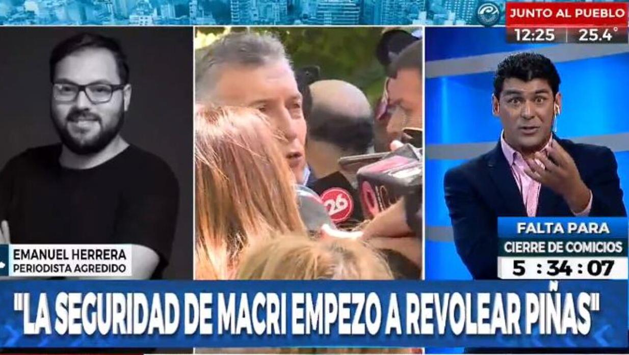 Emanuel Herrera dialogó con Crónica HD sobre el incidente con Mauricio Macri (Captura de TV).