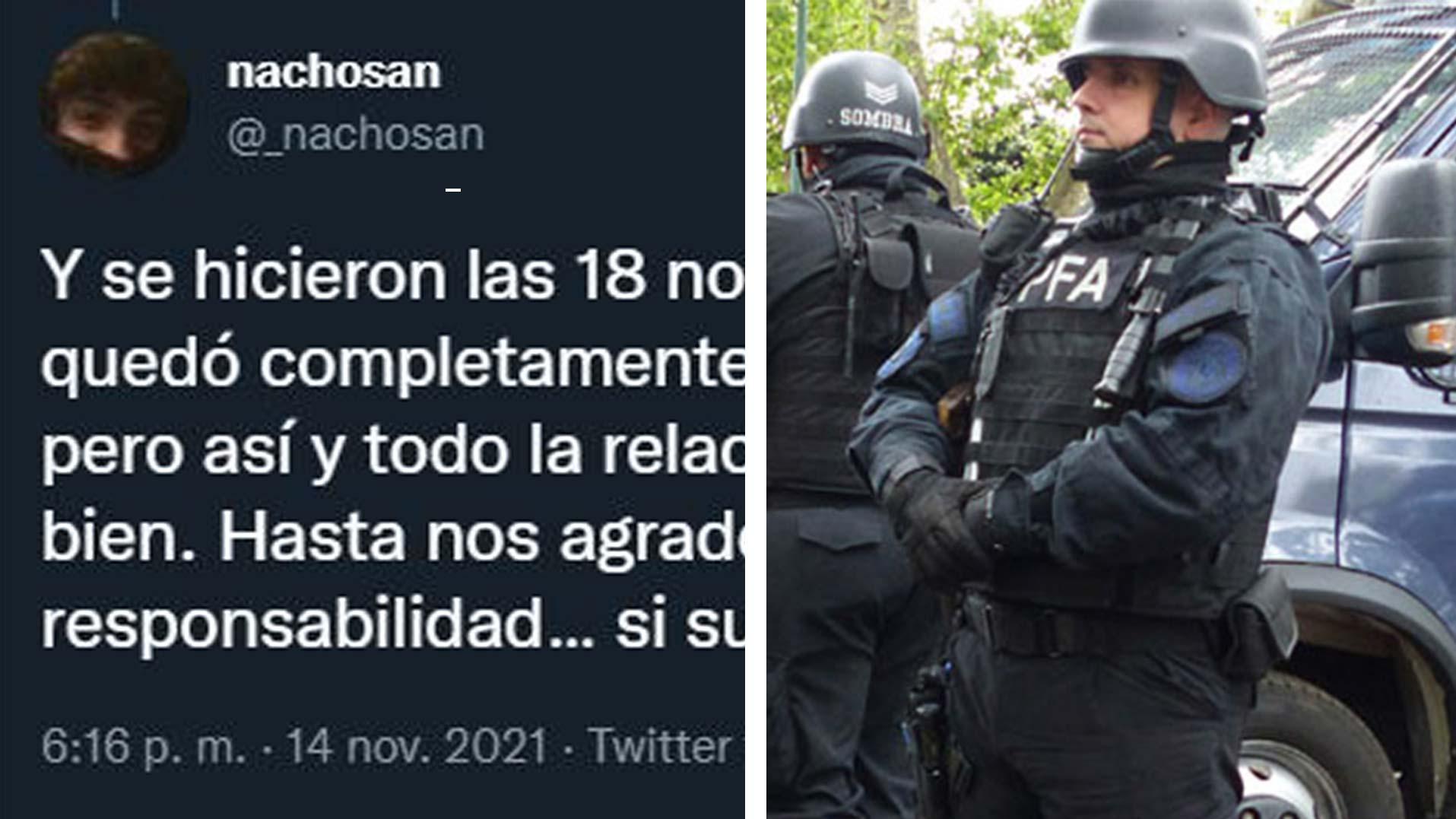 El joven subió a sus redes sociales el minuto a minuto del operativo.