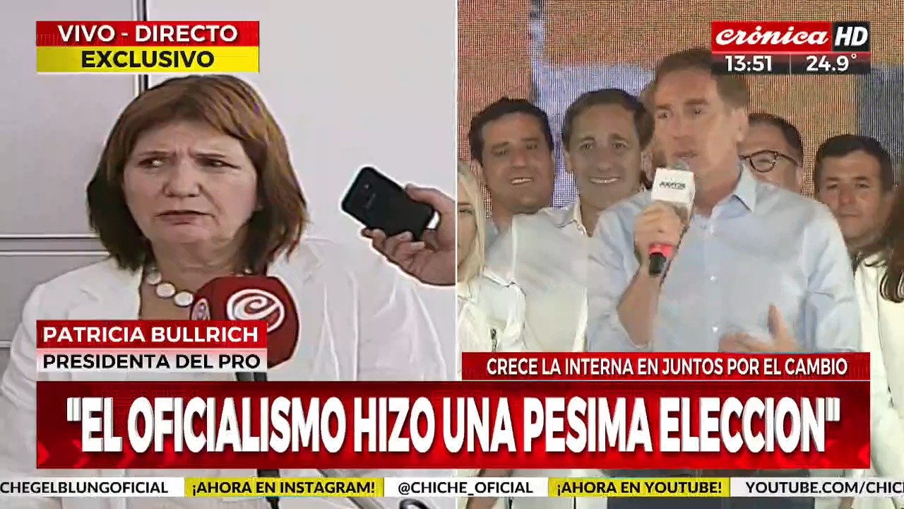 Patricia Bullrich habló en vivo con Chiche Gelblung para Crónica HD. (Captura de video)