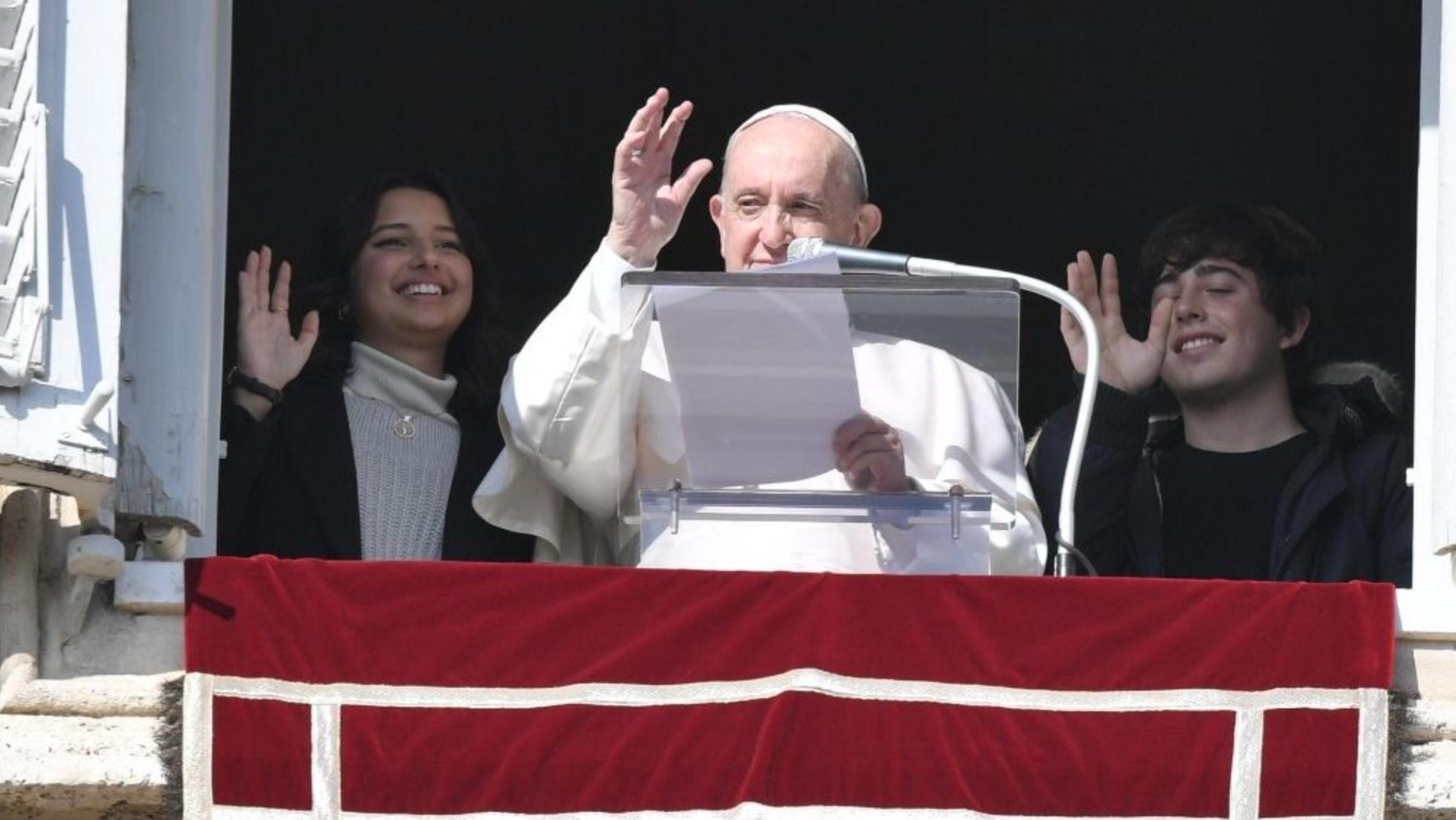 Francisco en su discurso de este domingo frente a la Plaza San Pedro (Vatican News).