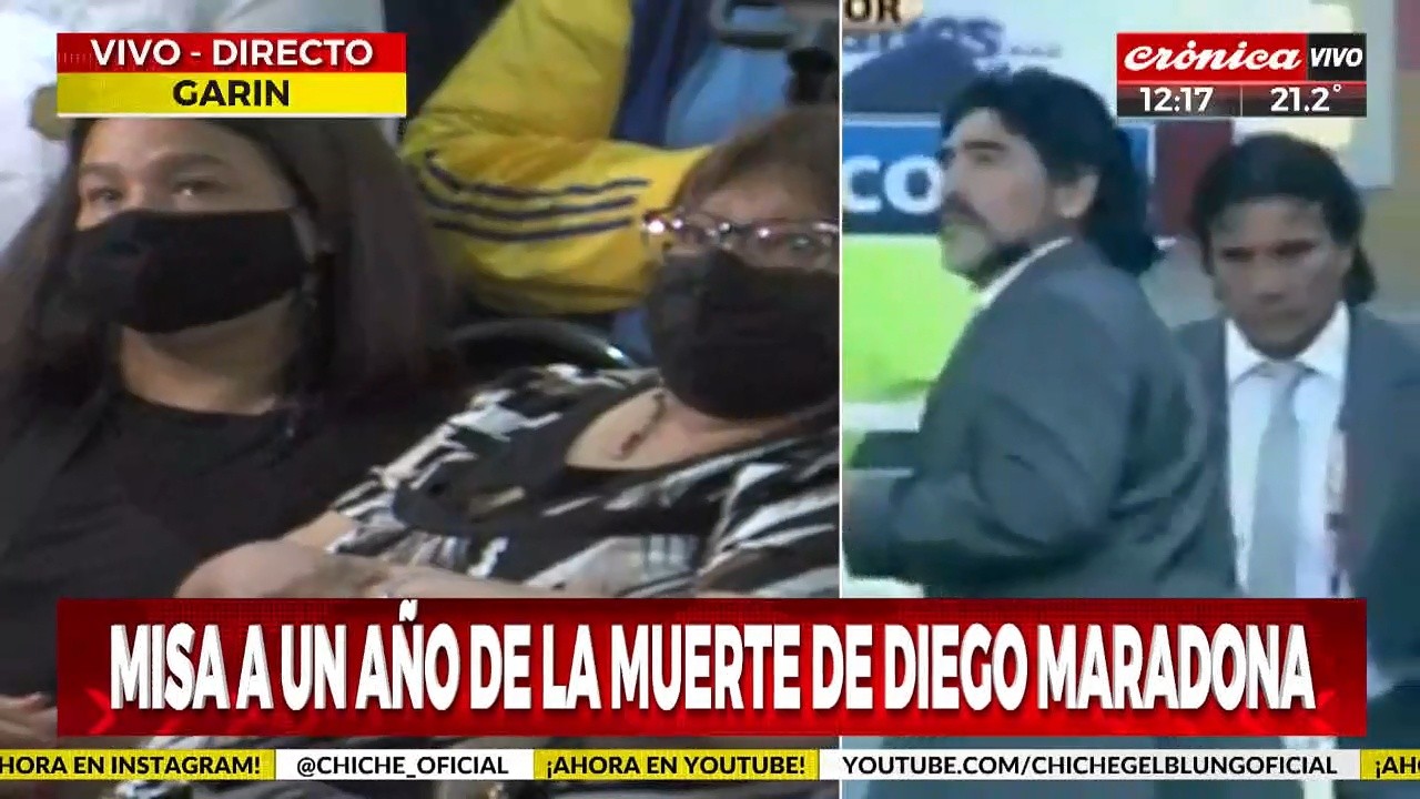 La misa familiar a un año de la muerte de Diego Maradona.