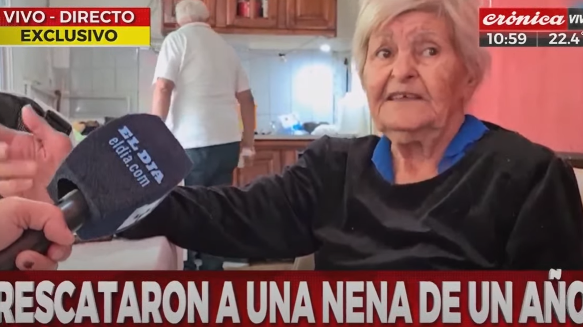 Dominga de 91 años, alertó a la Policía al escuchar el llanto desconsolado de la nena de 1 año. 