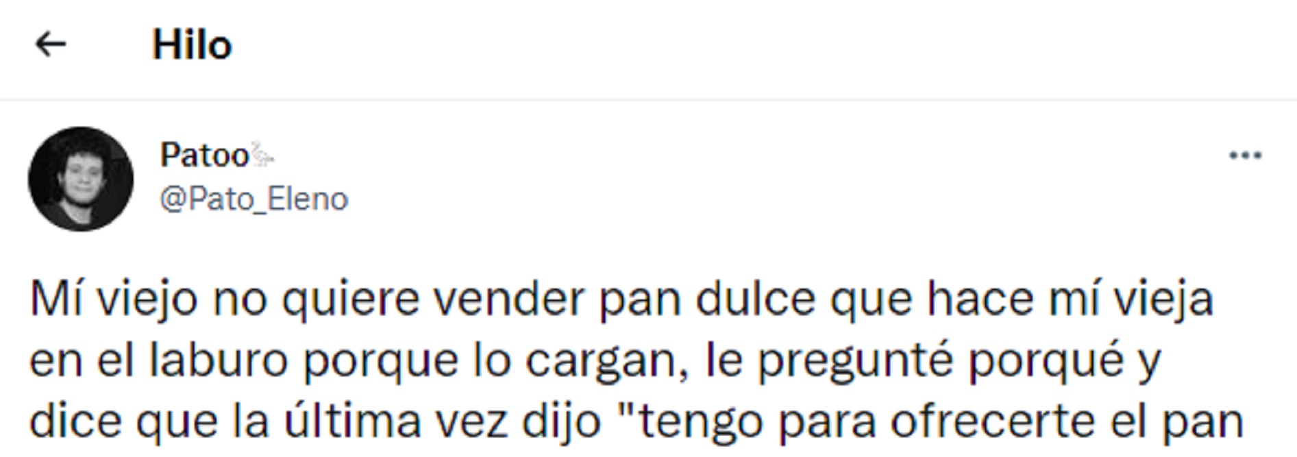 Intentó vender el pan dulce que prepara su esposa entre sus compañeros de trabajo pero algo salió mal (Twitter).