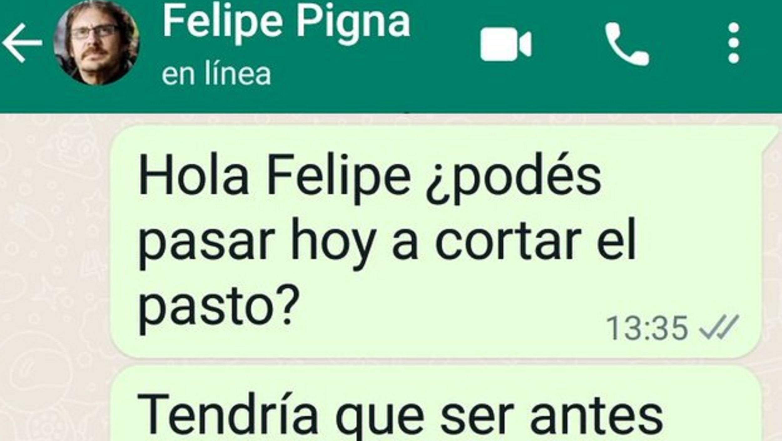 Quiso pedir un turno con el jardinero, pero la pifió y le mandó un mensaje a Felipe Pigna.