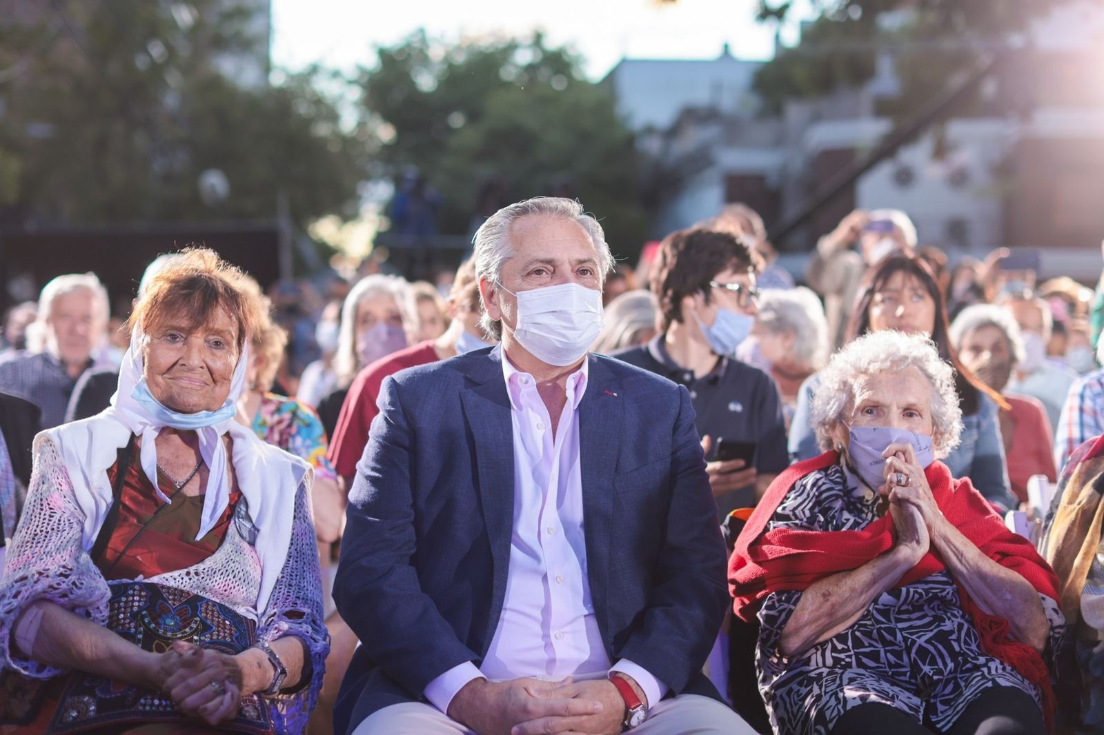 El Presidente junto a Madres y Abuelas de Plaza de Mayo.