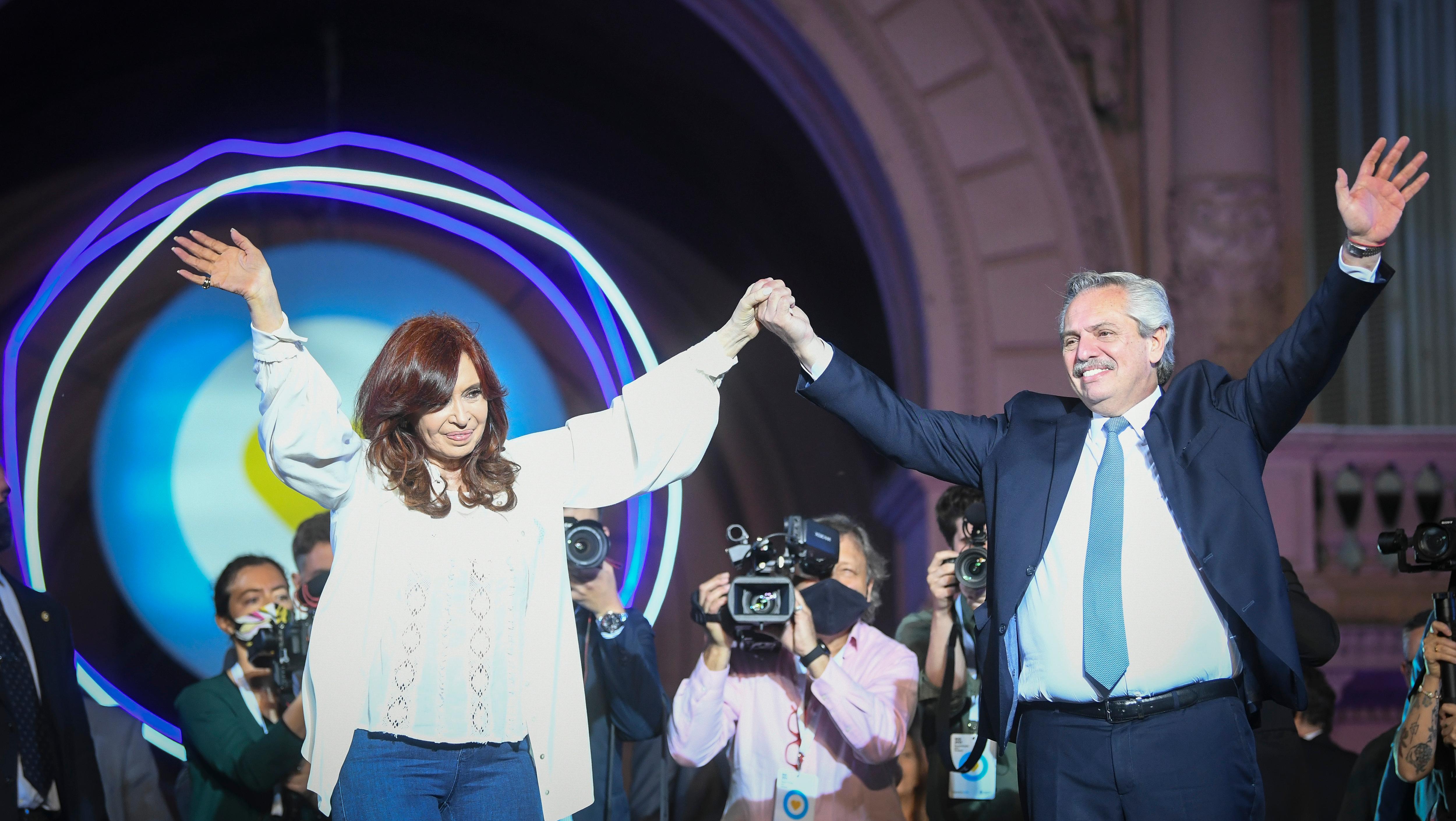 Cristina Kirchner y Alberto Fernández fueron los oradores principales del acto.