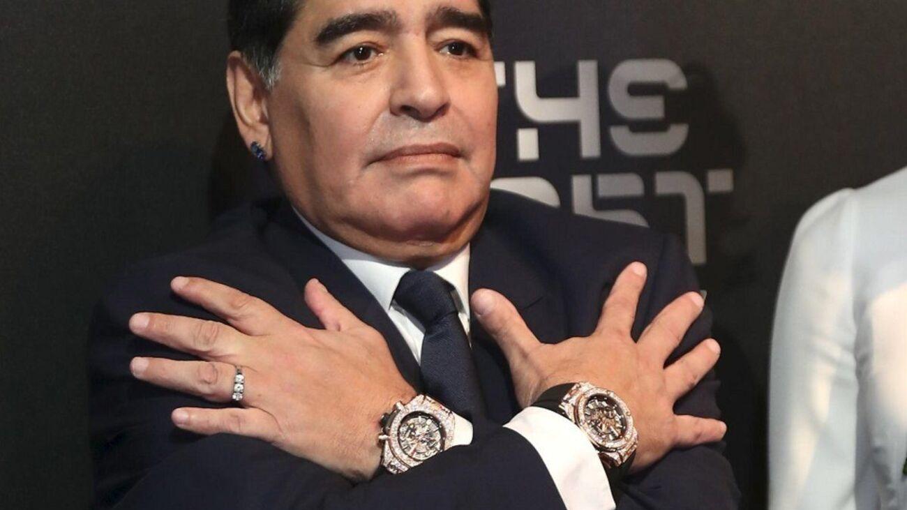 Diego Maradona tenía pasión por los relojes (Archivo).