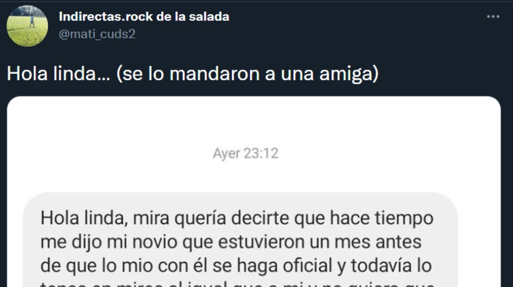 Las duras palabras de la novia celosa se volvieron virales en Twitter.