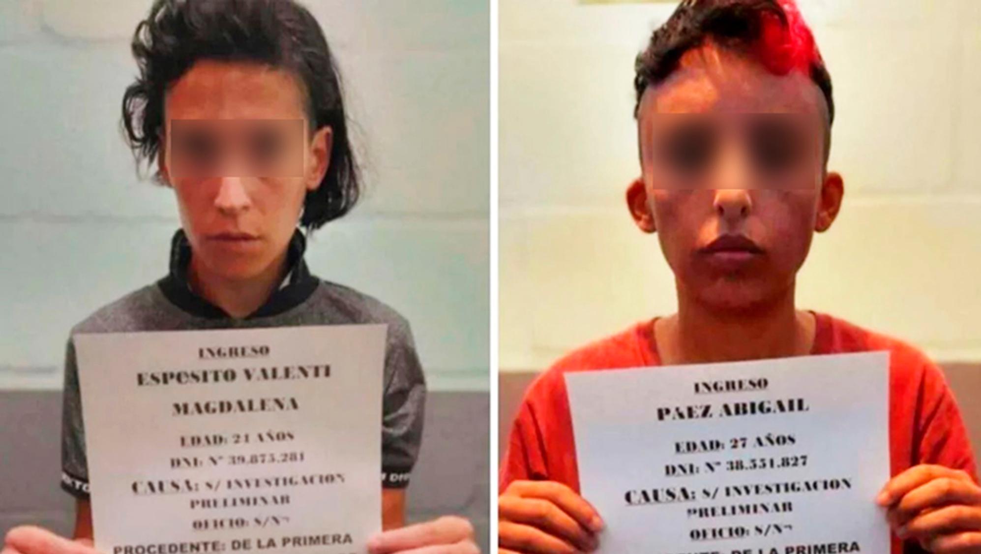 Magdalena Espósito Valenti (24) y su novia Abigail Páez (21), las detenidas por el crimen de Lucio Dupuy (5) en La Pampa.