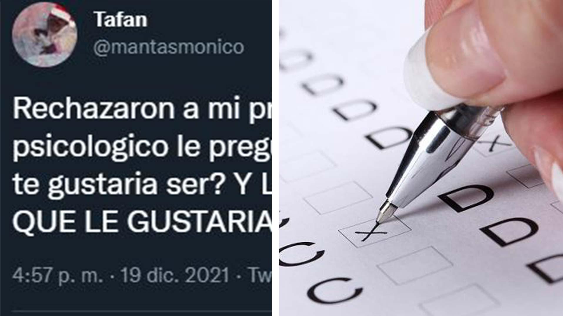 El tuit con el test psicológico se volvió viral.