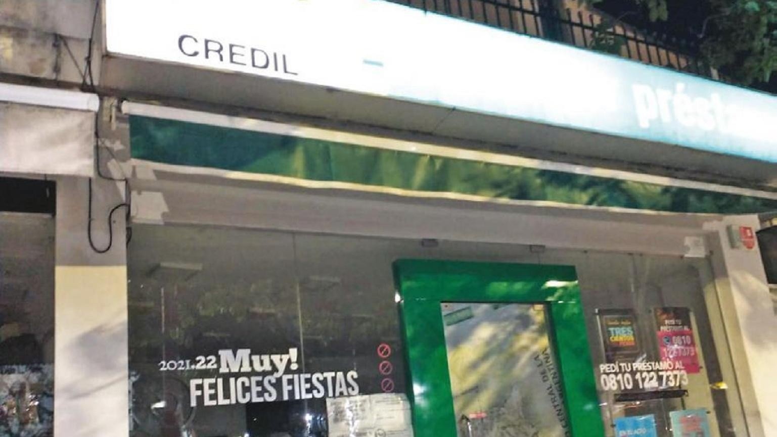 Esta es la financiera que fue asaltada en Termas de Río Hondo, a metros de la Municipalidad (Gentileza El Liberal).