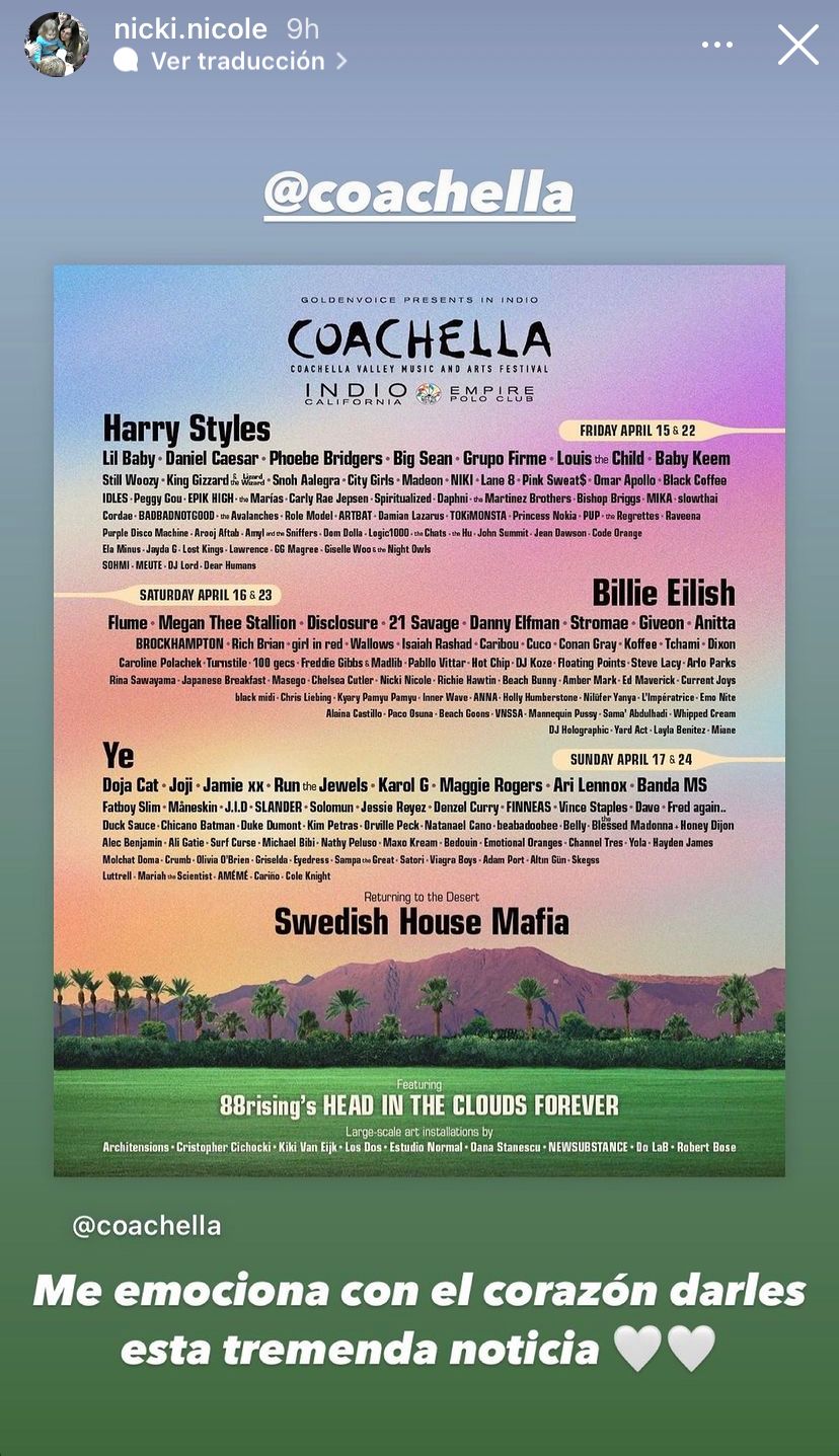 Nicki Nicole va a tocar en el festival de   <a href='https://www.cronica.com.ar/diarioshow/tags/Coachella'>Coachella</a>.