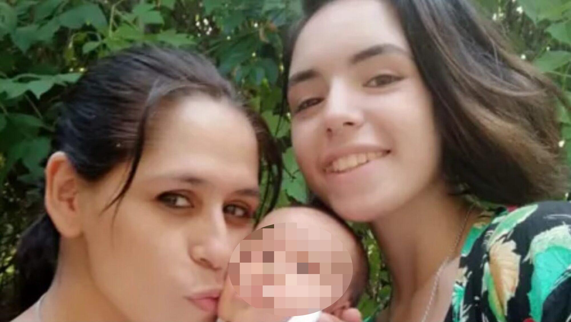 Mónica Lloret, su bebé recién nacido, Gabriel; y su hija Camila Maciel, quien tiene otros tres hermanos varones.