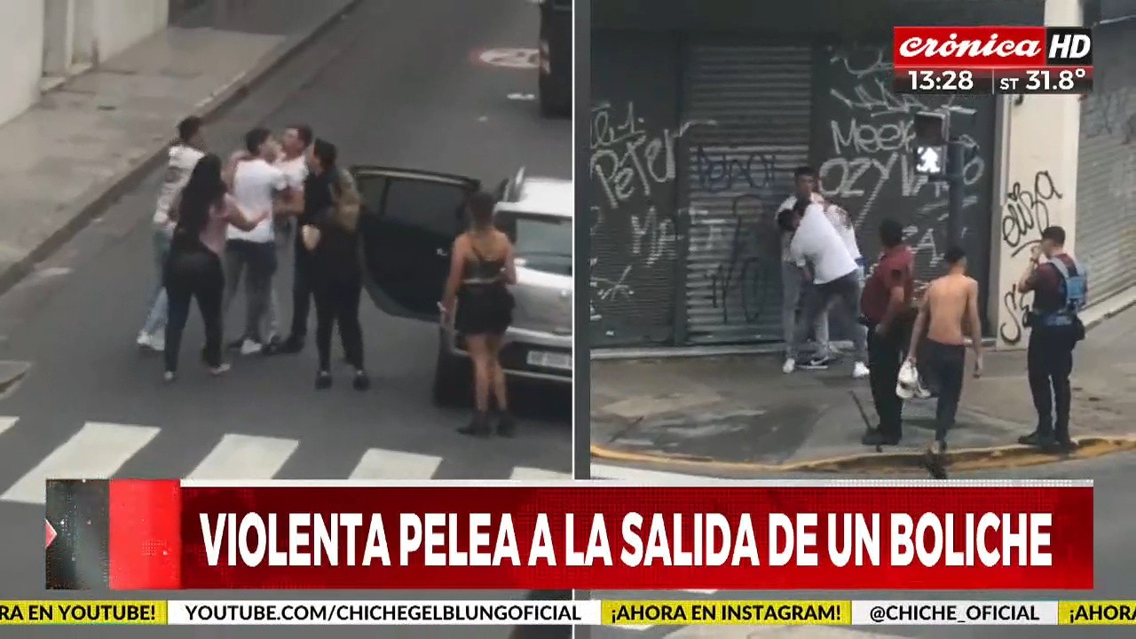 Video impactante: violenta pelea a la salida de un boliche.