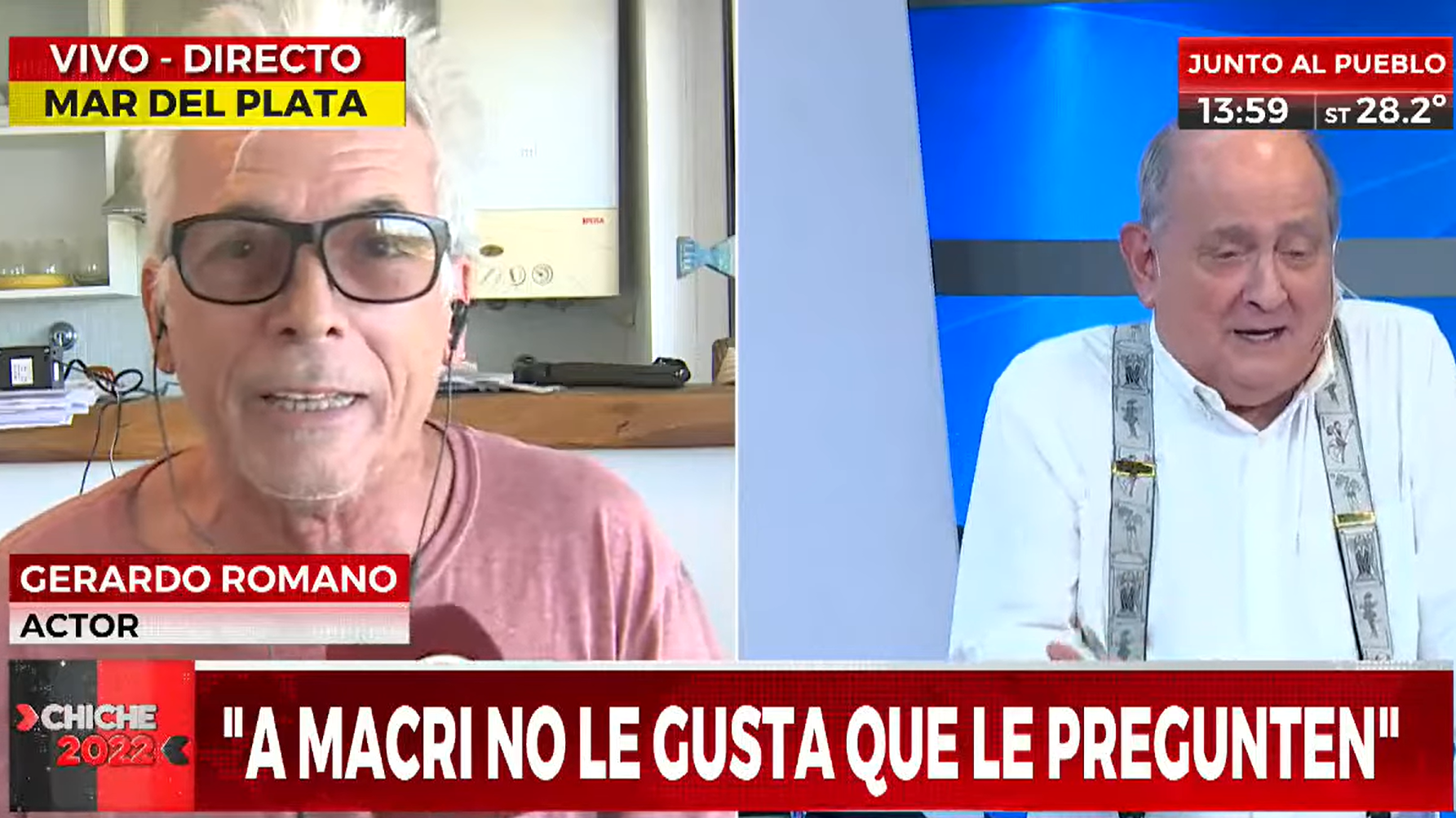 La puteada que le dedica Romano a Chiche en Crónica HD.