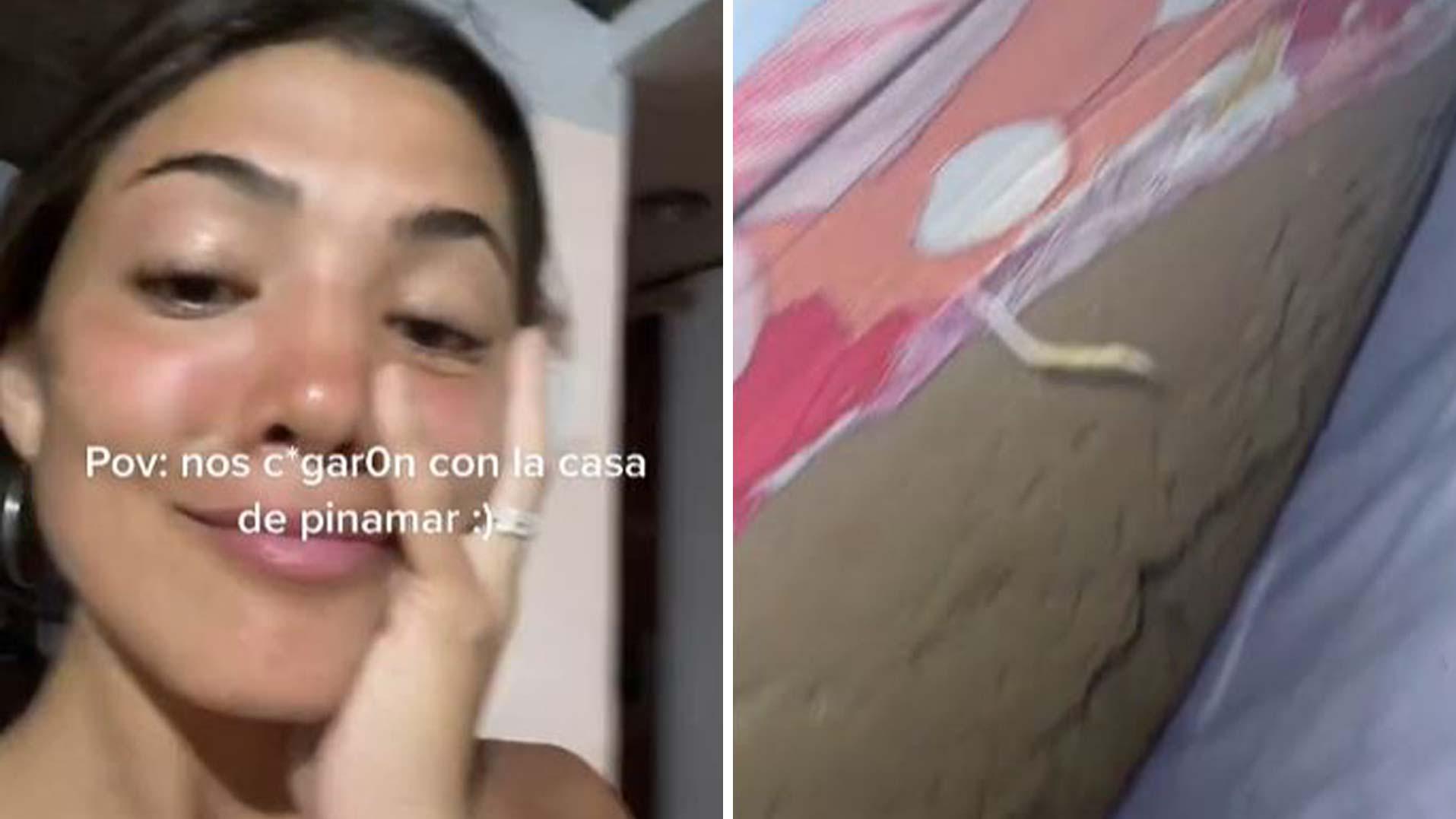 La usuaria de TikTok mostró el pésimo estado de la casa que alquiló en Pinamar.