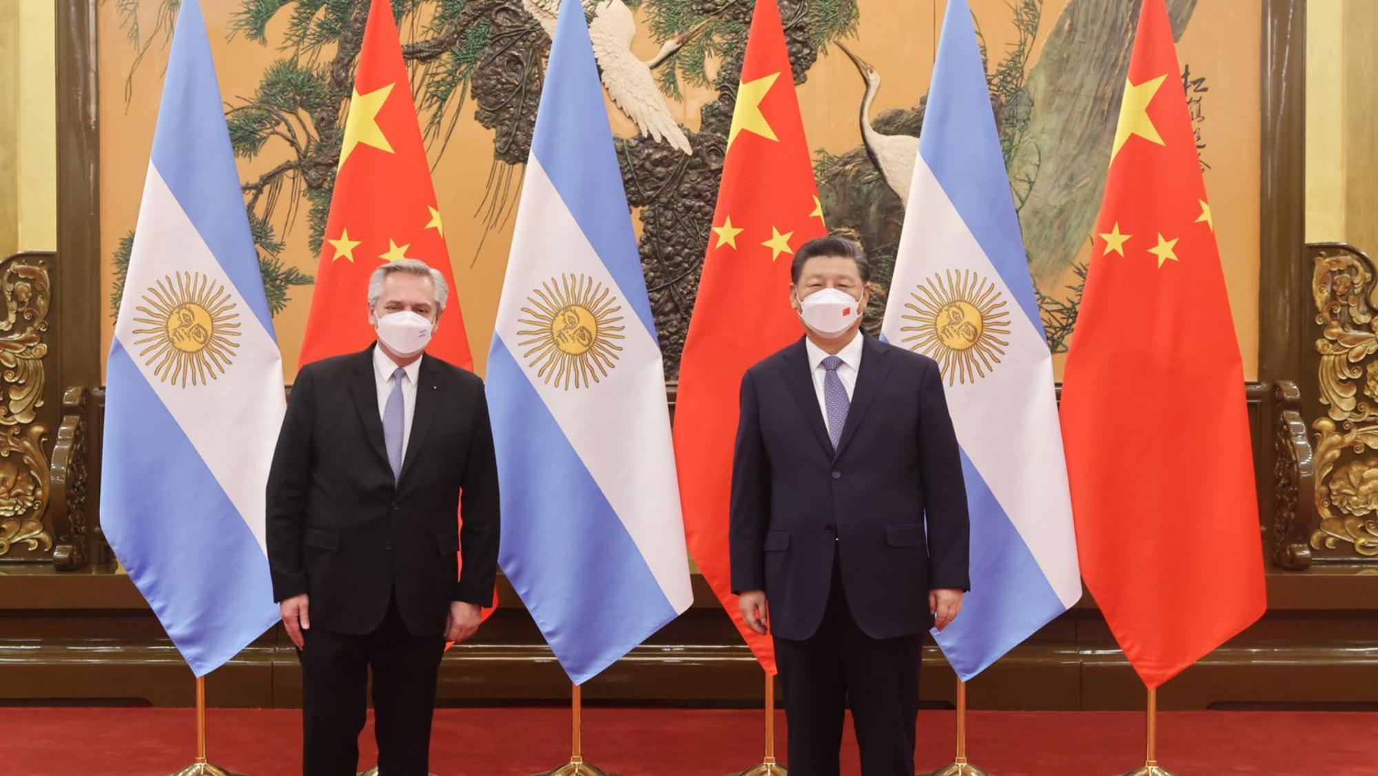 Alberto Fernández junto a Xi Jinping (Presidencia).