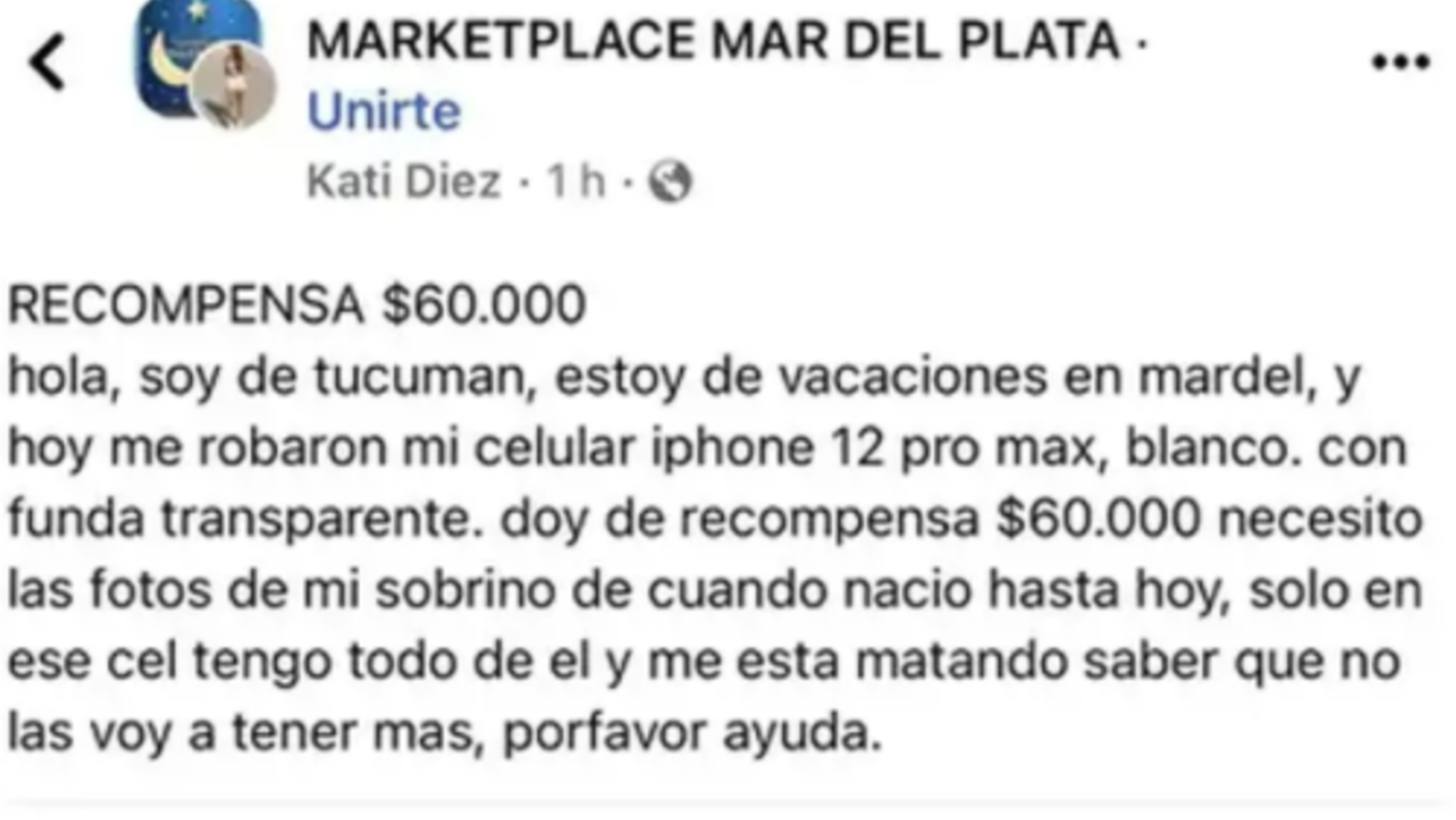 Todo empezó con una publicación en un grupo de Facebook. 