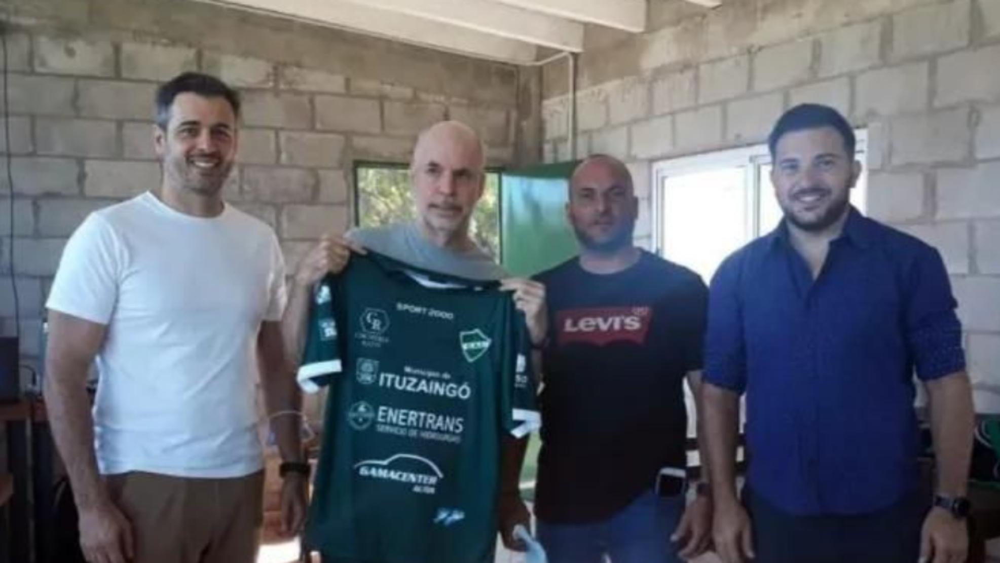 Larreta y Brancatelli, juntos en las instalaciones del club Ituzaingó.