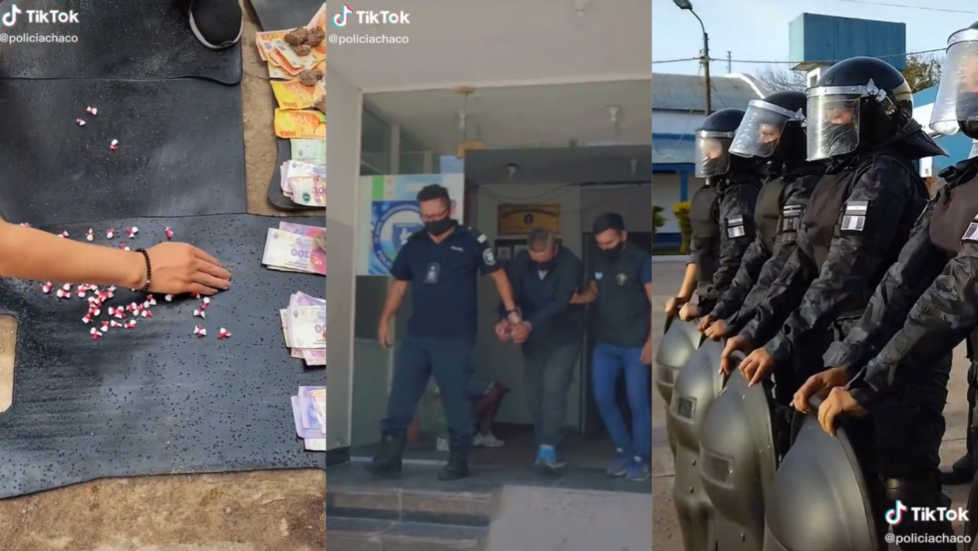 Al ritmo de las canciones más populares de TikTok, la Policía de Chaco comparte operativos y detenciones.