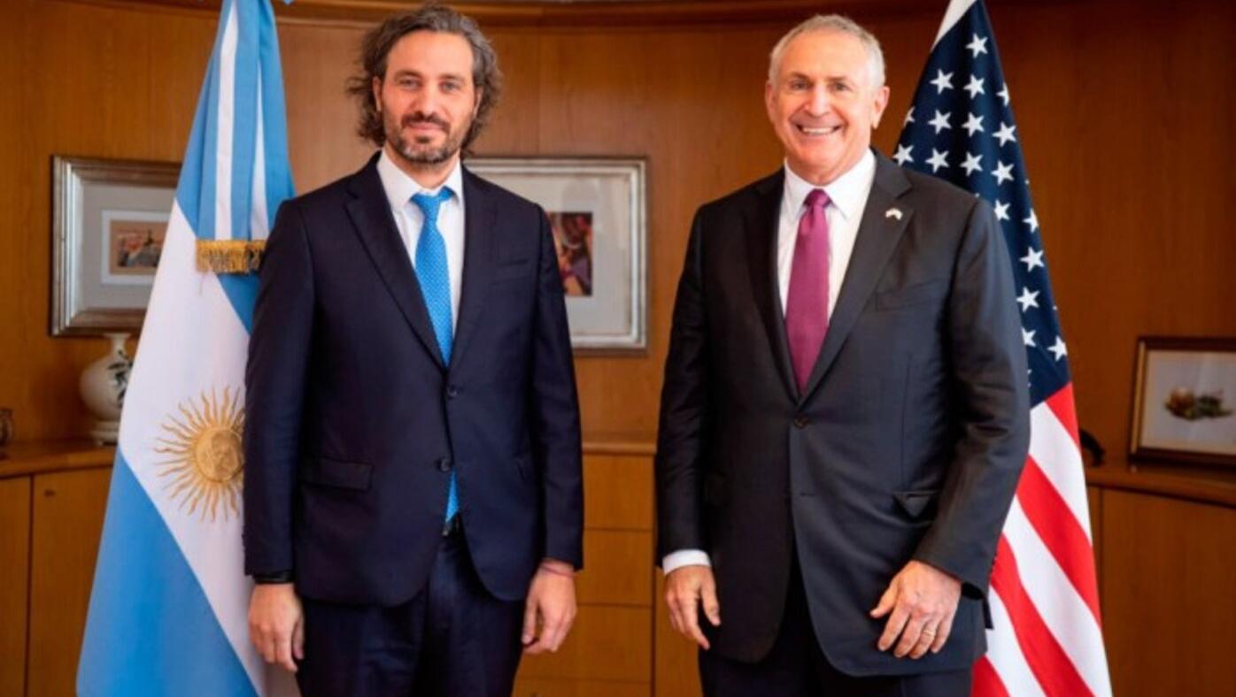 Santiago Cafiero mantuvo una reunión con Marc Stanley, embajador de Estados Unidos (Twitter).