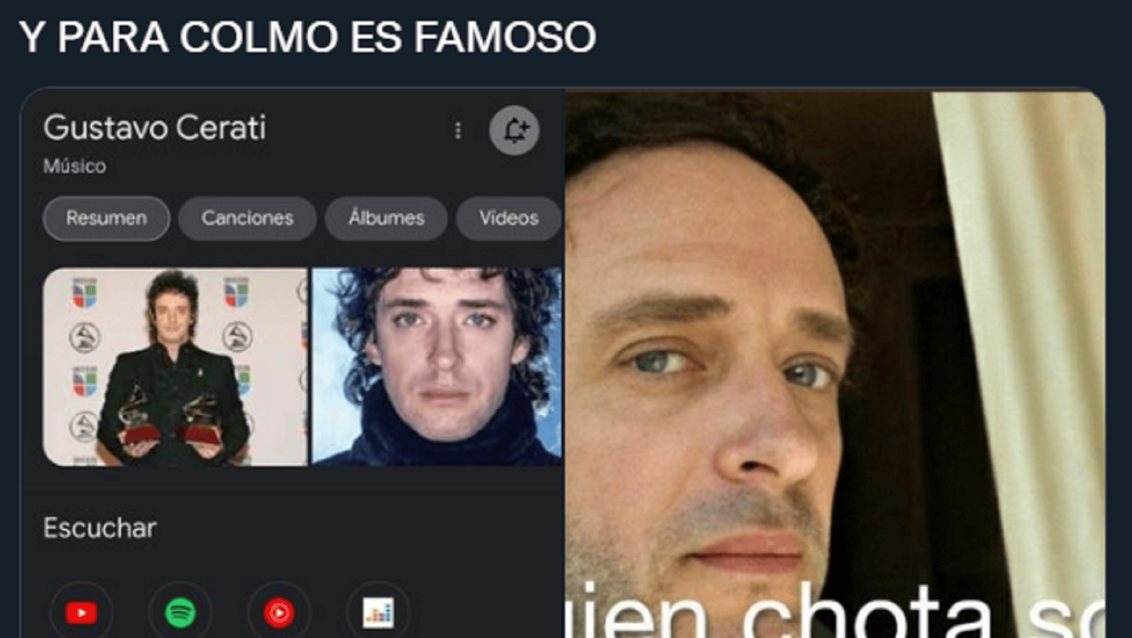 “¿Cómo que es una persona real?”: usuario de Twitter descubrió que Gustavo Cerati fue un cantante famoso y no solo el protagonista de un meme viral.