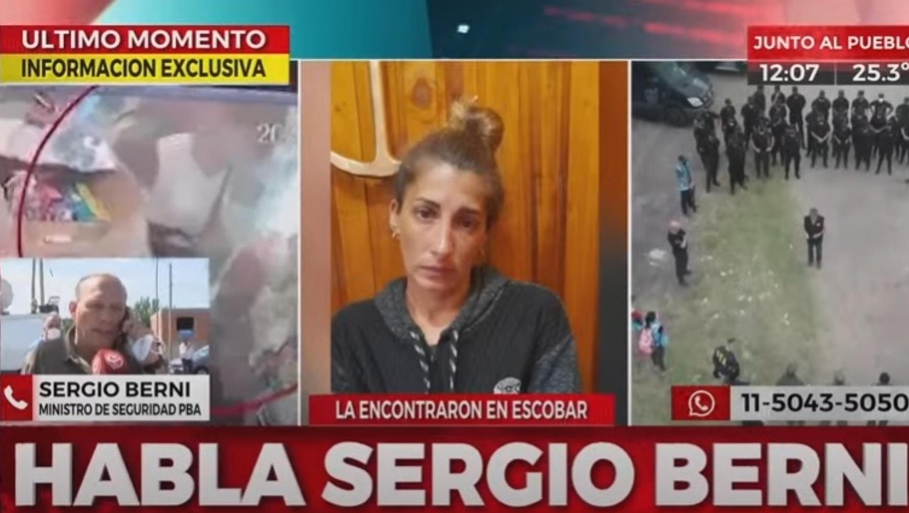 Sergio Berni detalló que policías bonaerenses encontraron a Betiana Rossi 