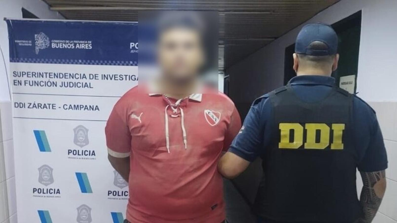 Este es el sujeto que fue capturado en Zárate por los investigadores policiales.