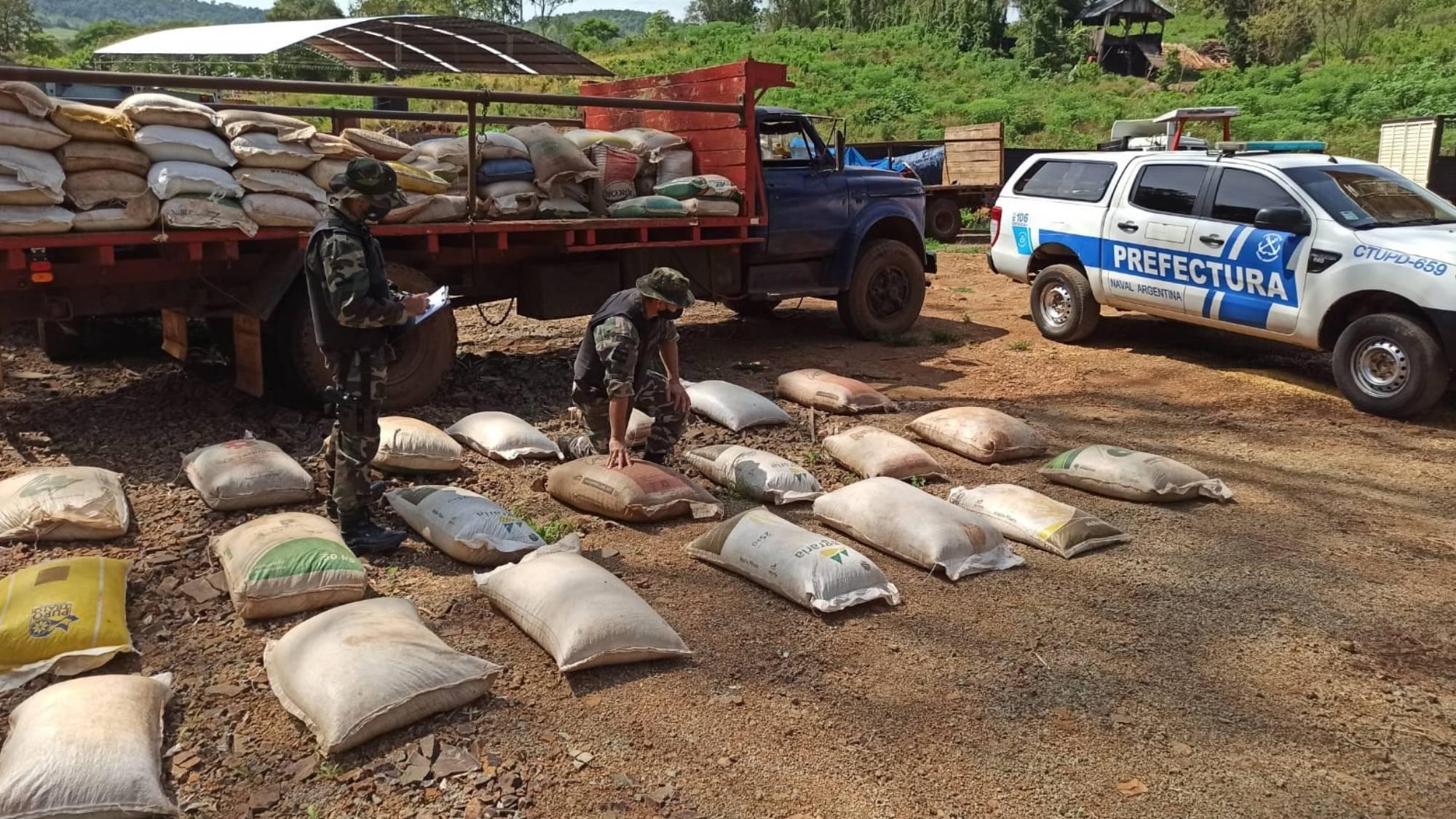 Así secuestraron siete toneladas de soja en Misiones.