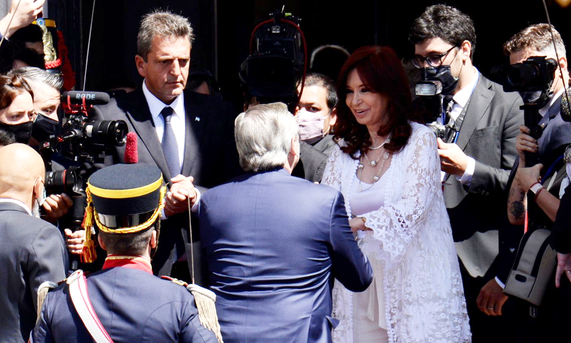 Alberto Fernández y Cristina Kirchner se reencontraron públicamente este martes en la apertura de las sesiones (Hernán Nersesian/Crónica).