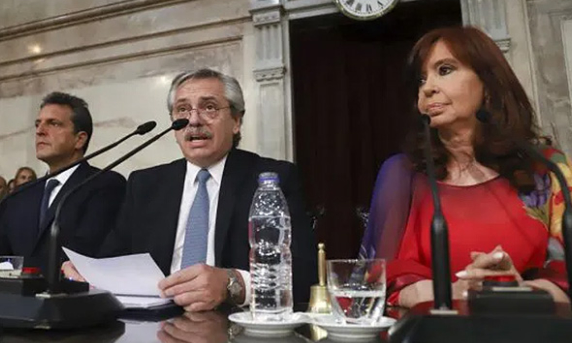 El jefe de Estado estará acompañado por los titulares de ambas Cámaras, Cristina Fernández de Kirchner y Sergio Massa (Télam).