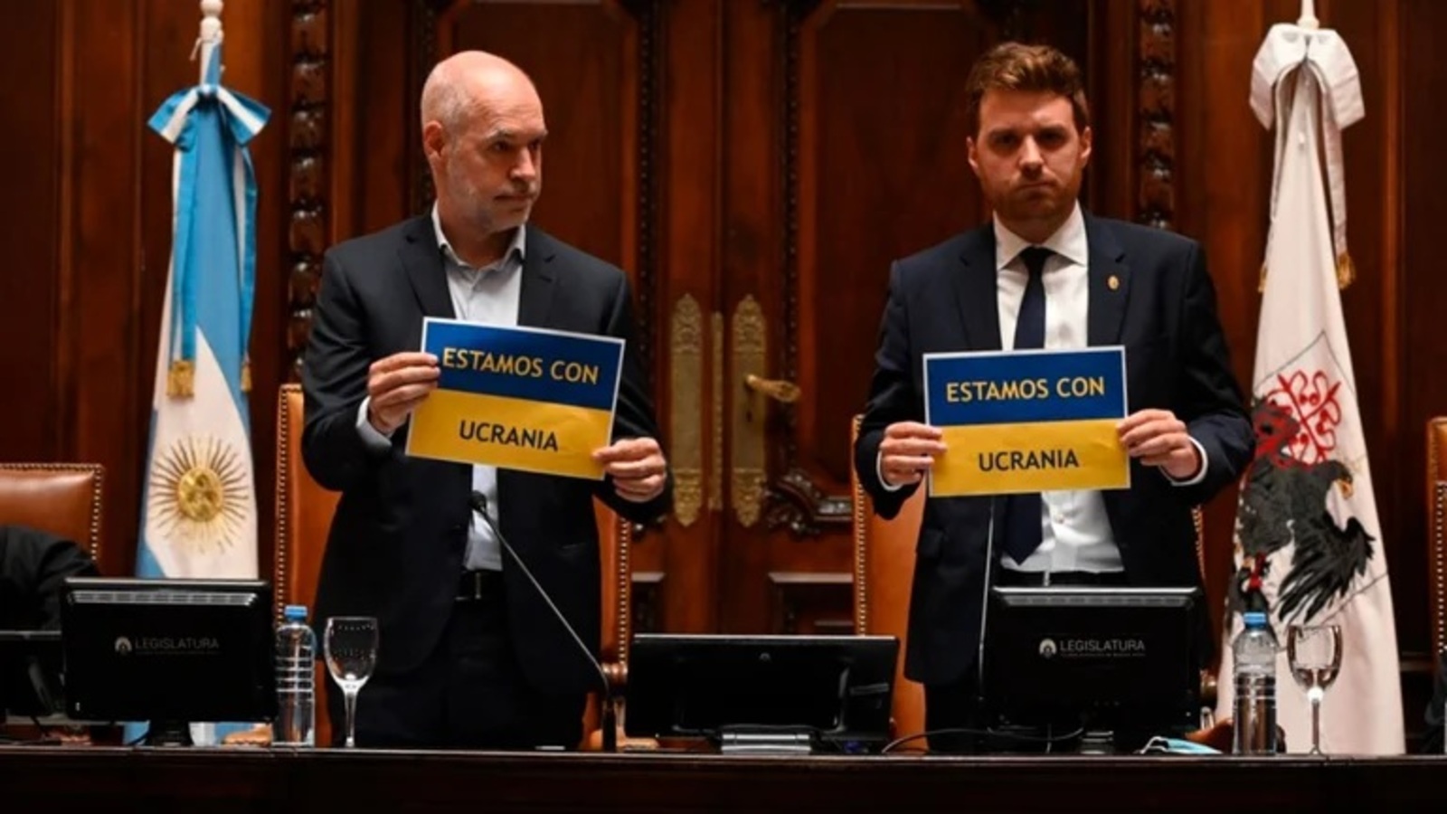 Horacio Rodríguez Larreta y Emmanuel Ferrario manifestaron su apoyo a Ucrania.