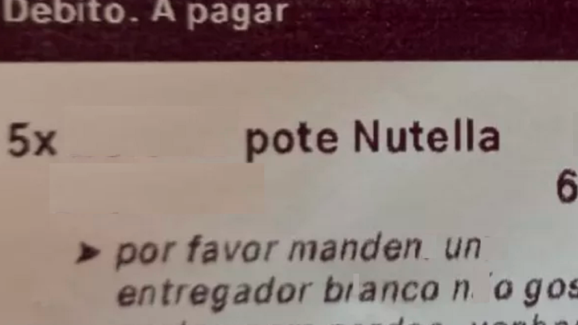 A través de una app, un cliente pidió especificamente cómo pretendía que sea el repartidor.