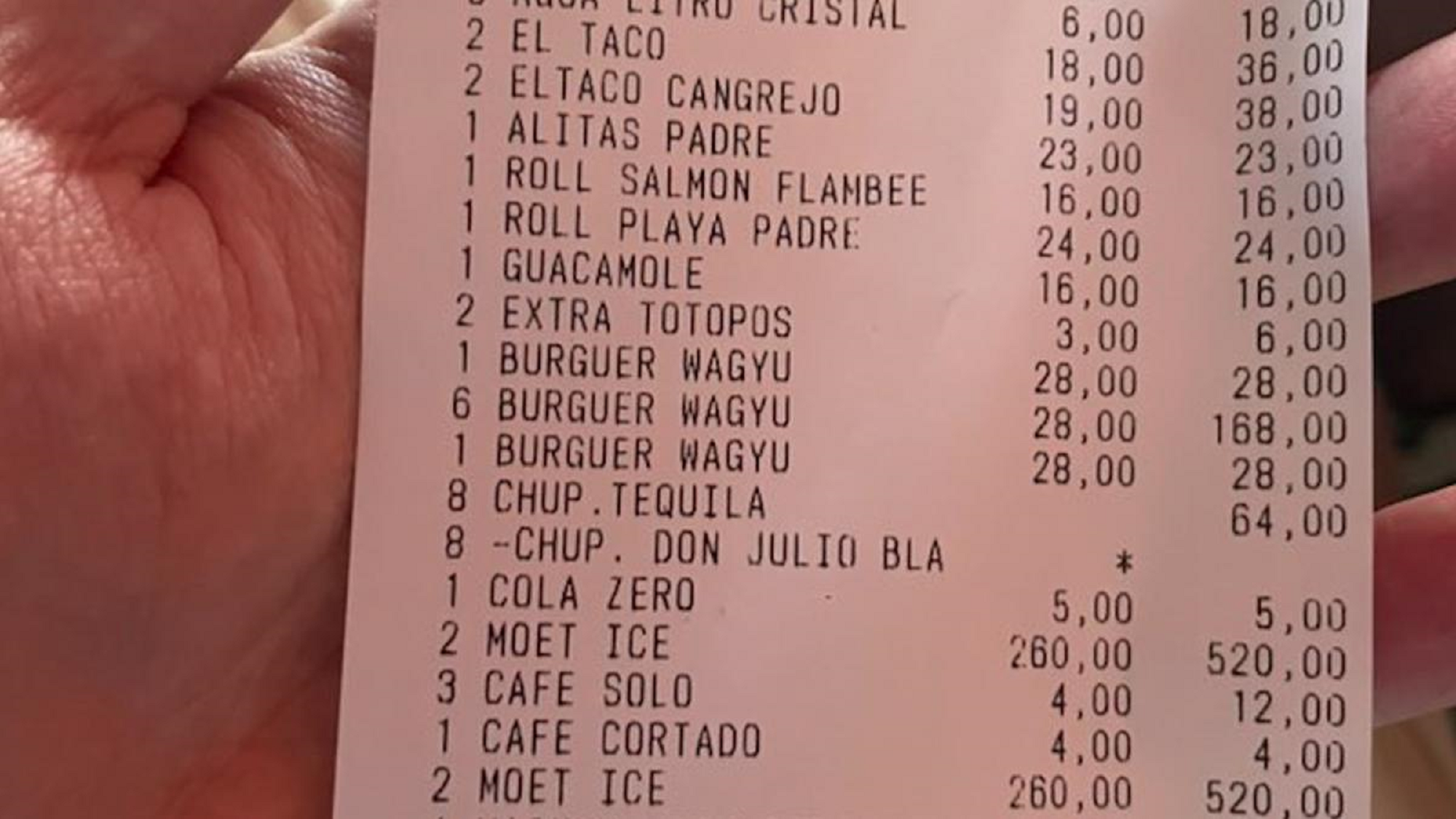 Comieron muchas cosas exóticas y no pagaron nada. 