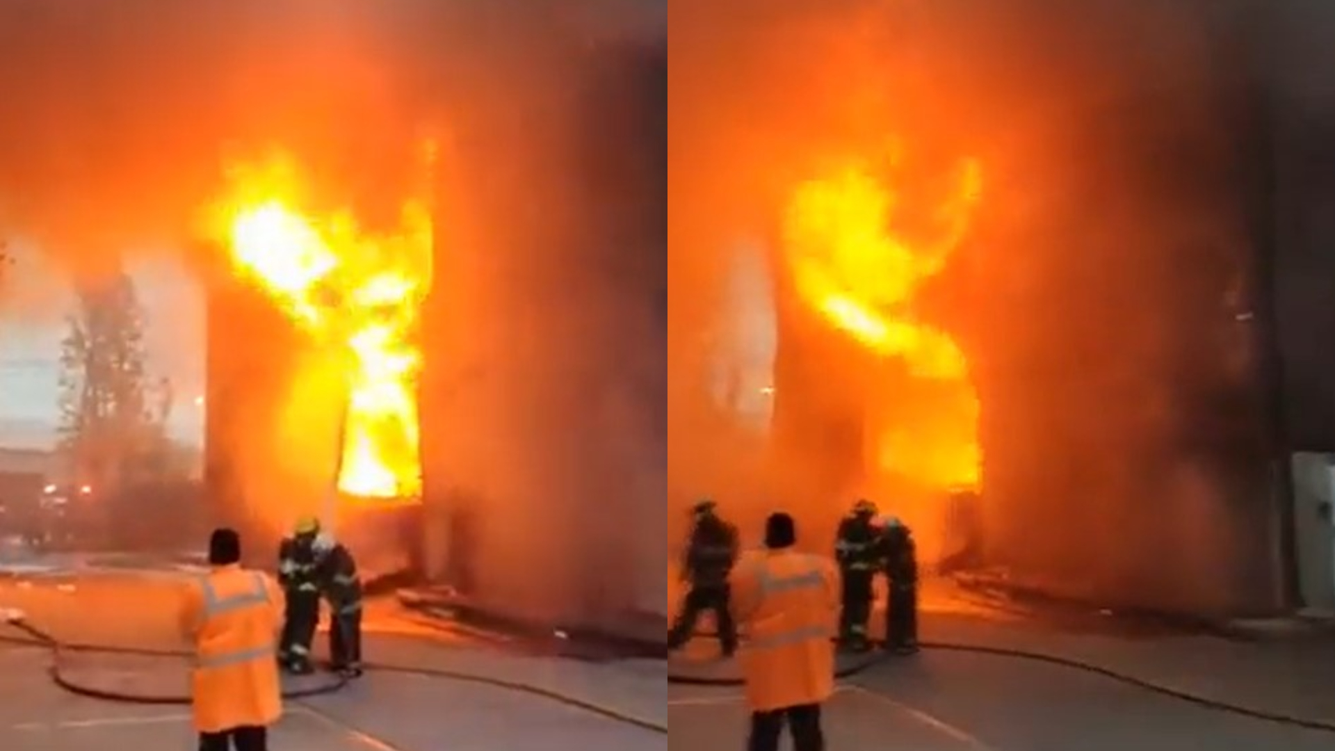 Una empresa sufrió un incendio este lunes por la tarde.