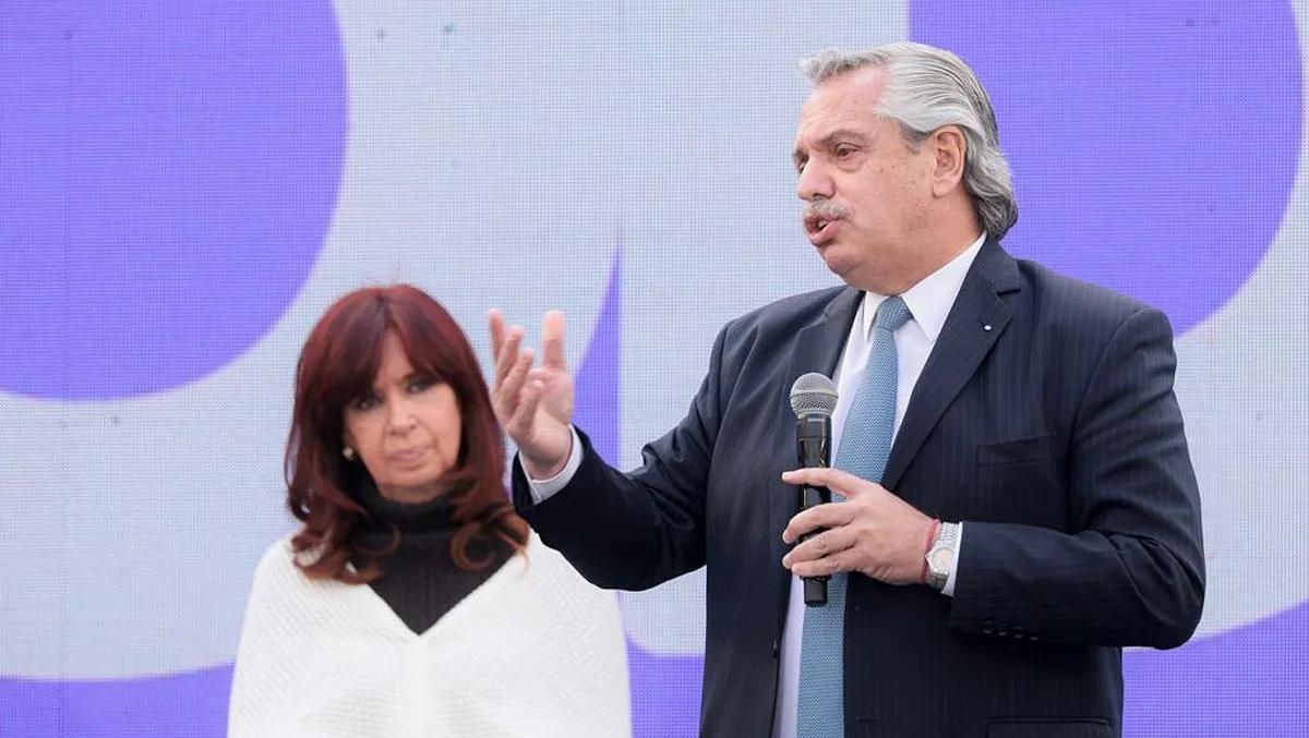 Cristina Kirchner y Alberto Fernández: tensión en el Frente de Todos.