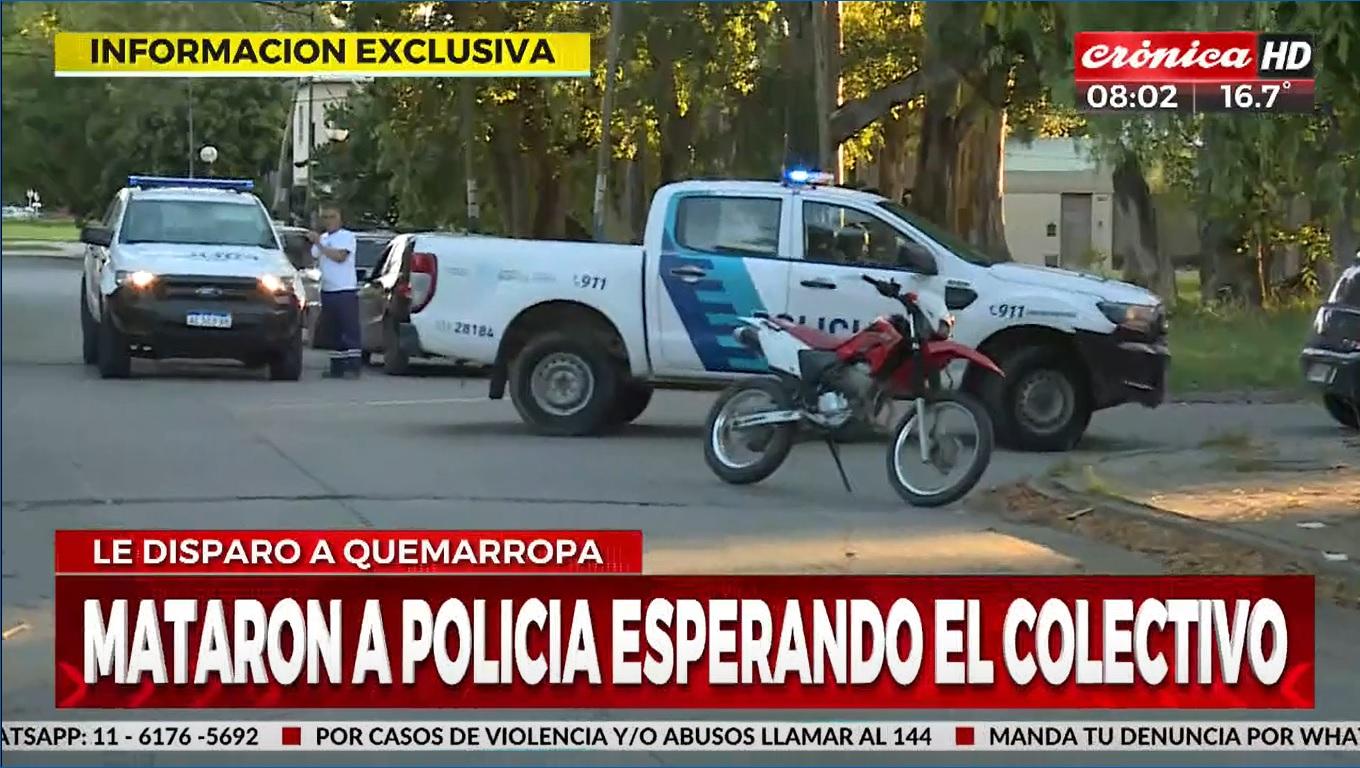 El policía asesinado fue asesinado a balazos en el cruce de la avenida Derqui y Somellera (Crónica HD).