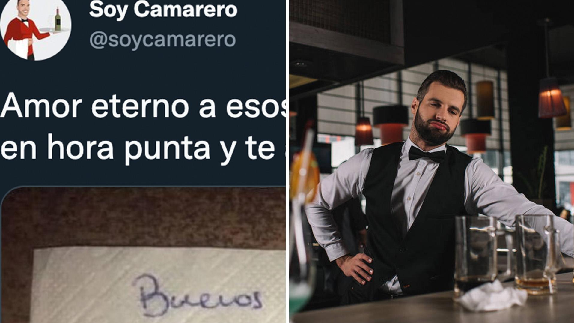 El mozo se llevó una grata sorpresa de parte de sus clientes.